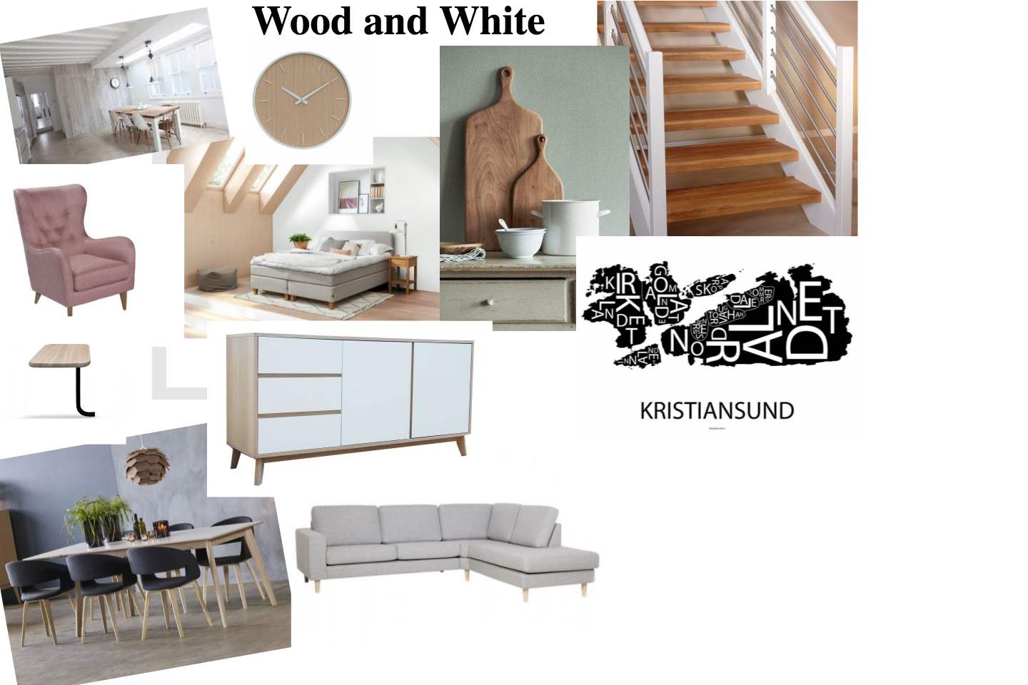 Wood and White  moodboard
