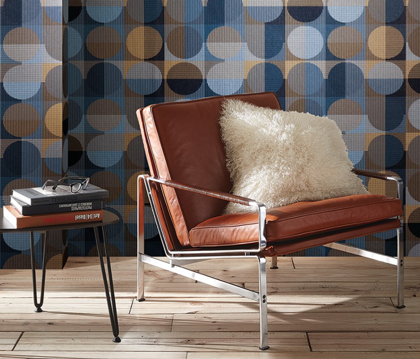 Moderne blått tapet