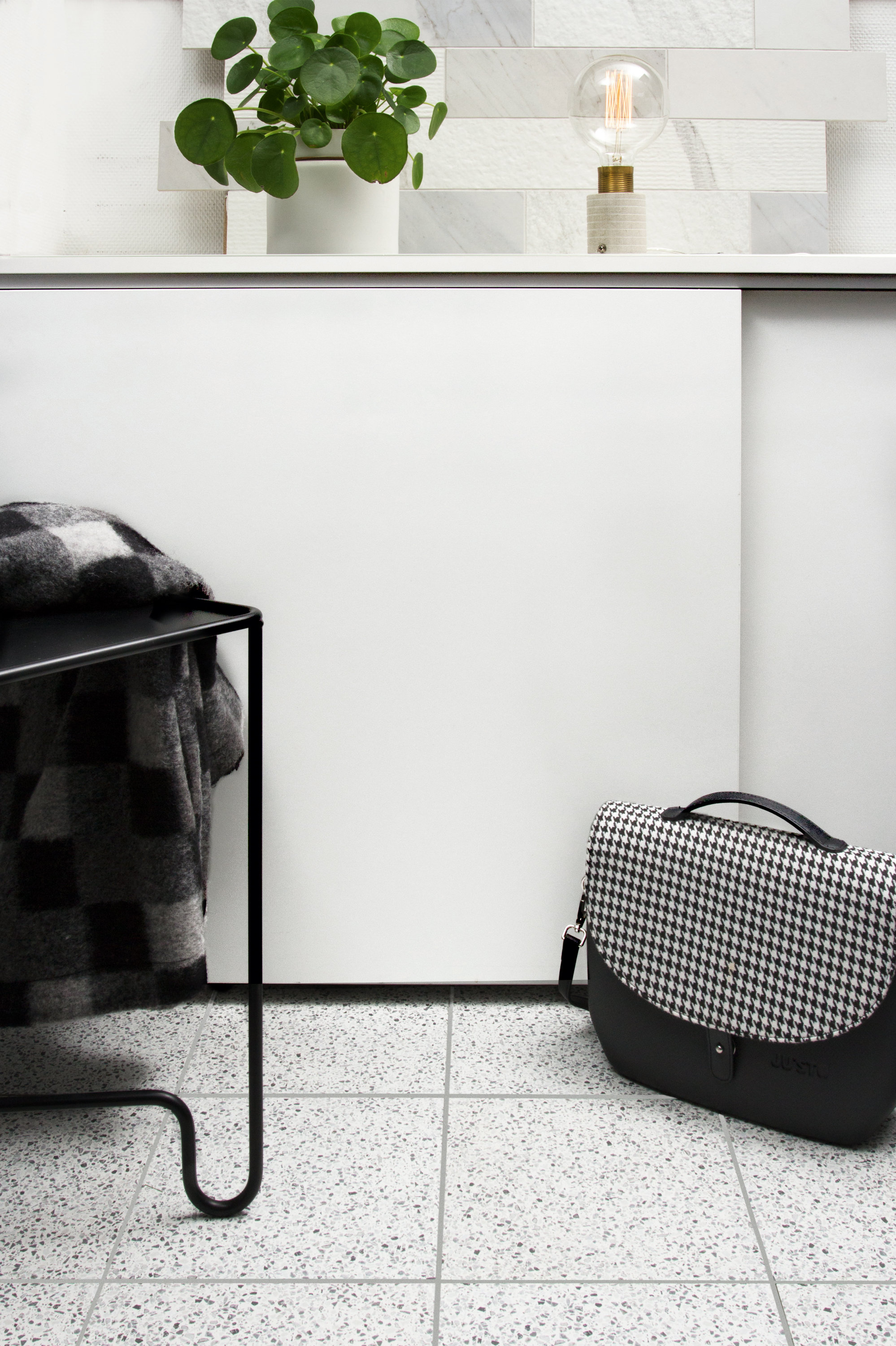 Klassisk terrazzo i hvit