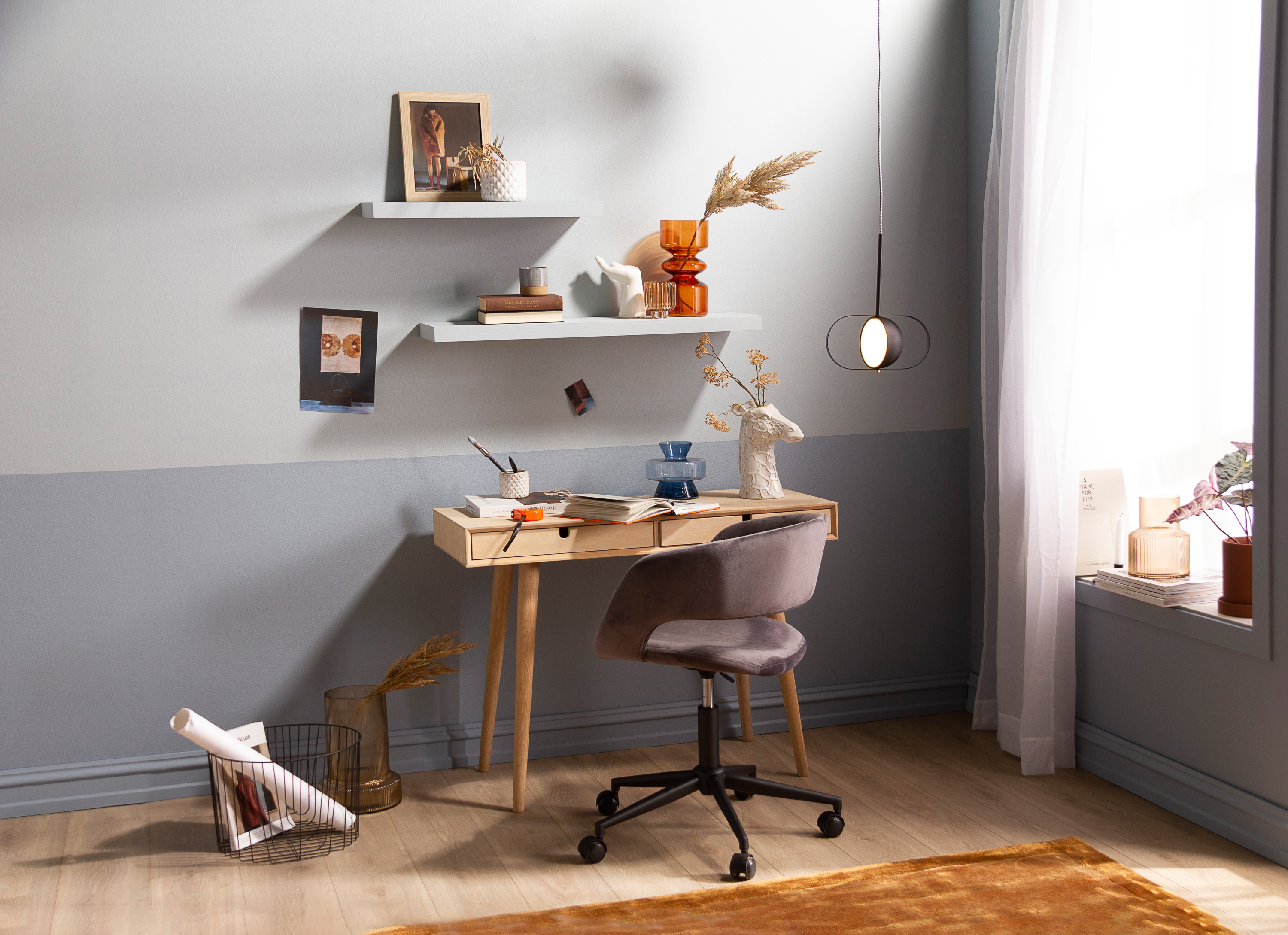 Inspirasjon til fargevalg på hjemmekontoret