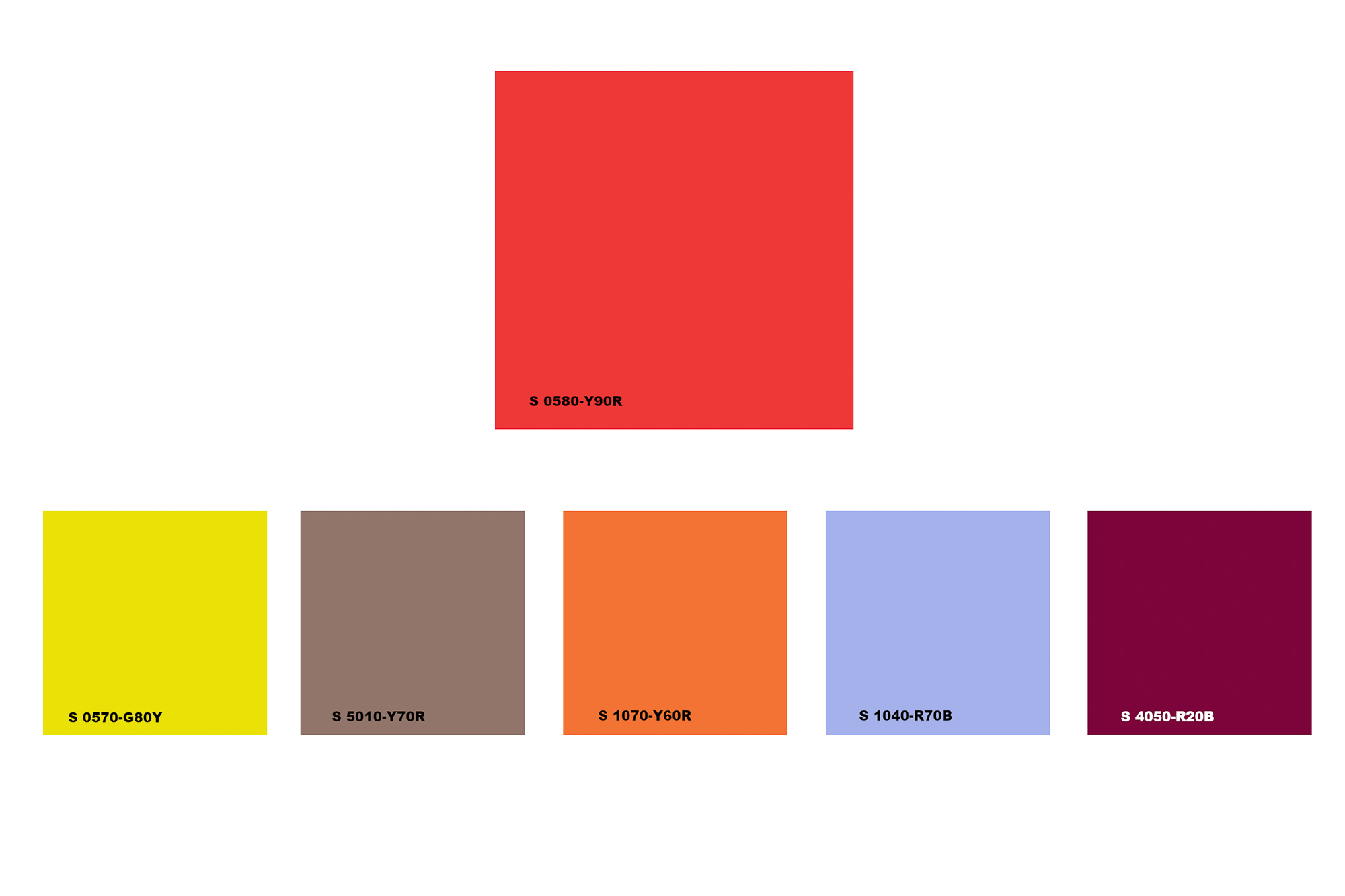 palett med rødt og sterke farger 