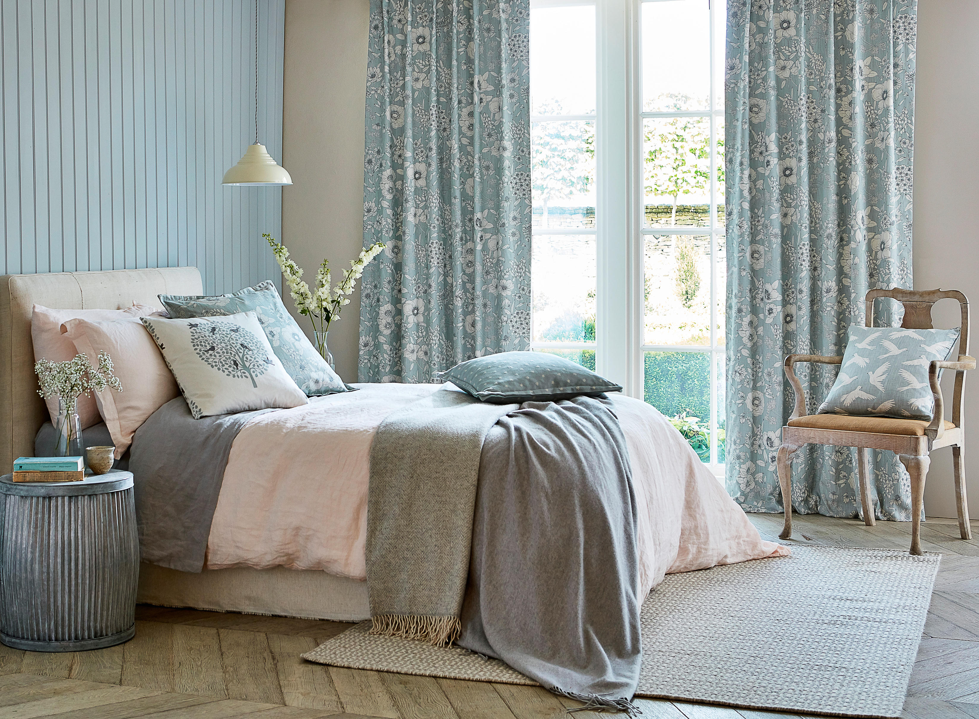 Romantisk blått interiør