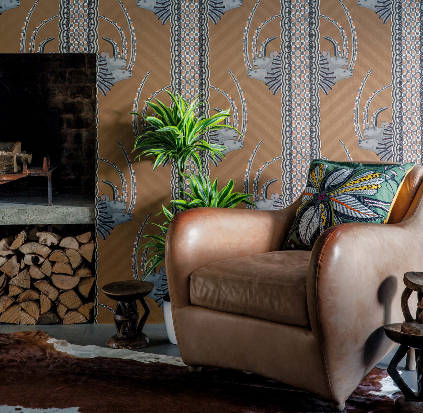 Eksotisk blått tapet