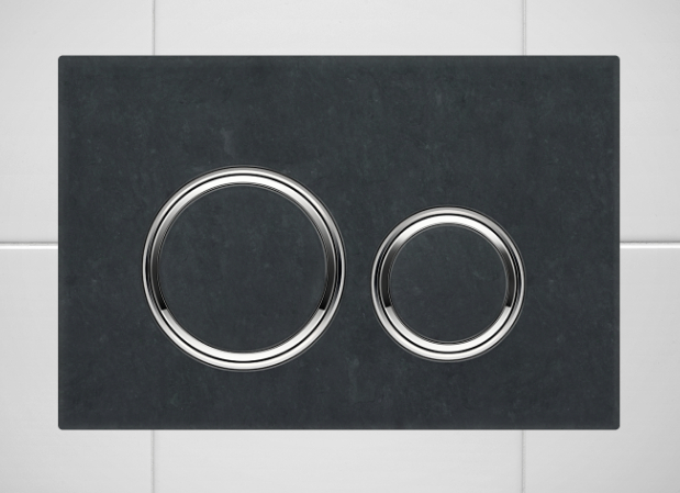 Betjeningsplate i grå skifer