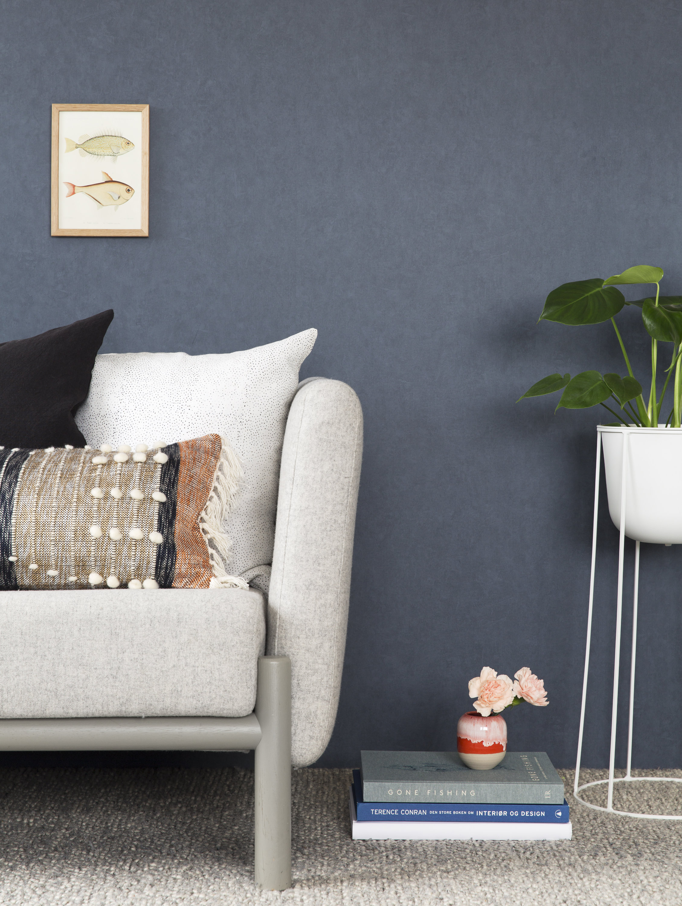 DUSE FARGER: Borge lanserer denne våren kalk-tapet i ti flotte, duse farger. (Foto: Borge)