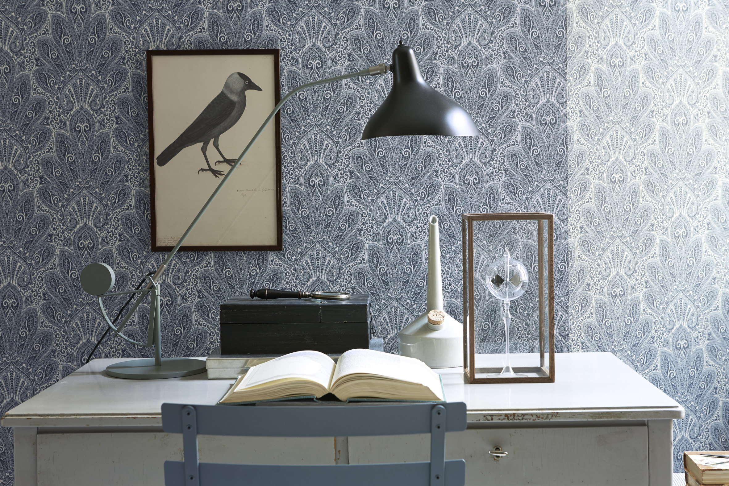 Tapetdesign med en samling minner