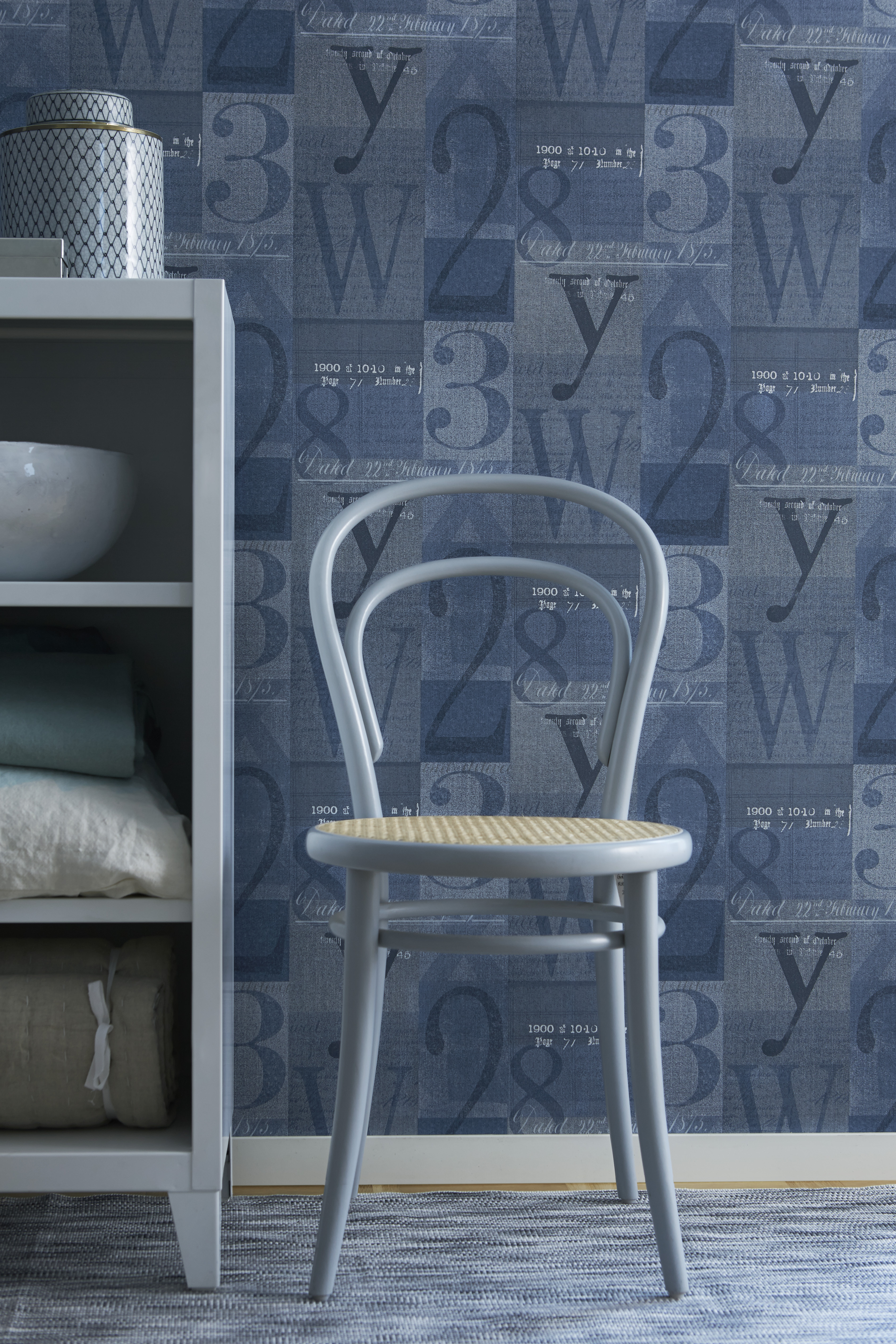 Tapet med denim-look fra kolleksjonen Everyday Life, skaper den rette rolige atmosfæren for det gode hverdagslivet.