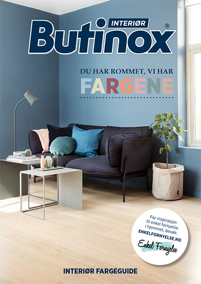 Ny brosjyre fra Butinox Interiør med farger, tips og råd til hvordan du kan pusse opp med farger rom for rom.