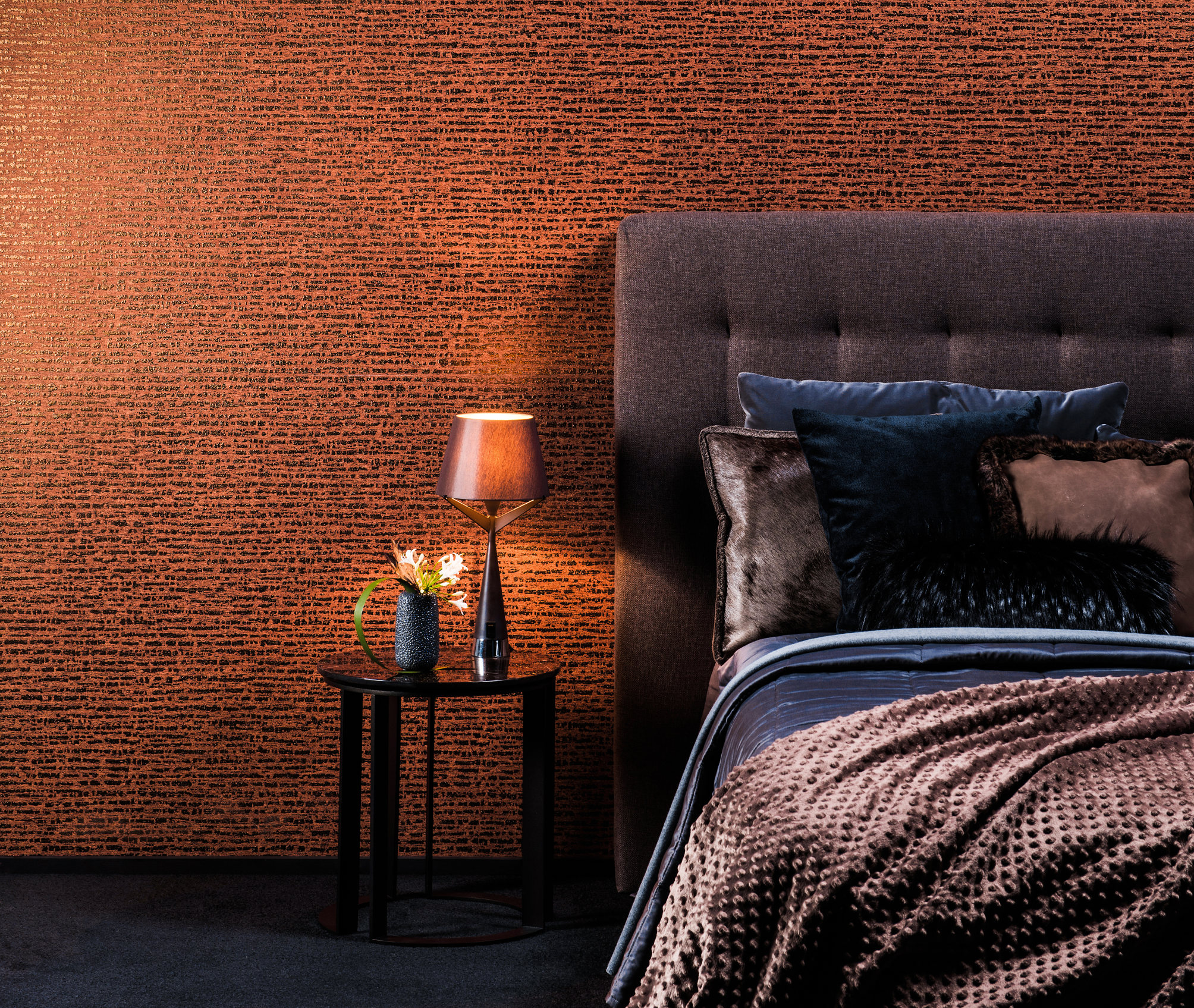 Mørke farger på soverommet