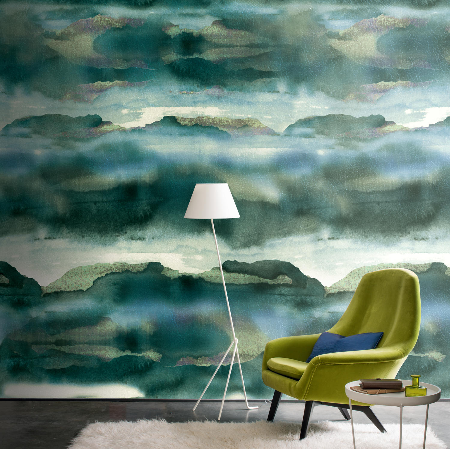 Kolleksjonen Copper fra Casamance føres av Green Apple. Dette er et vinyltapet med fiberbakside, og tre vaskebølger. Designet finnes i flere farger.