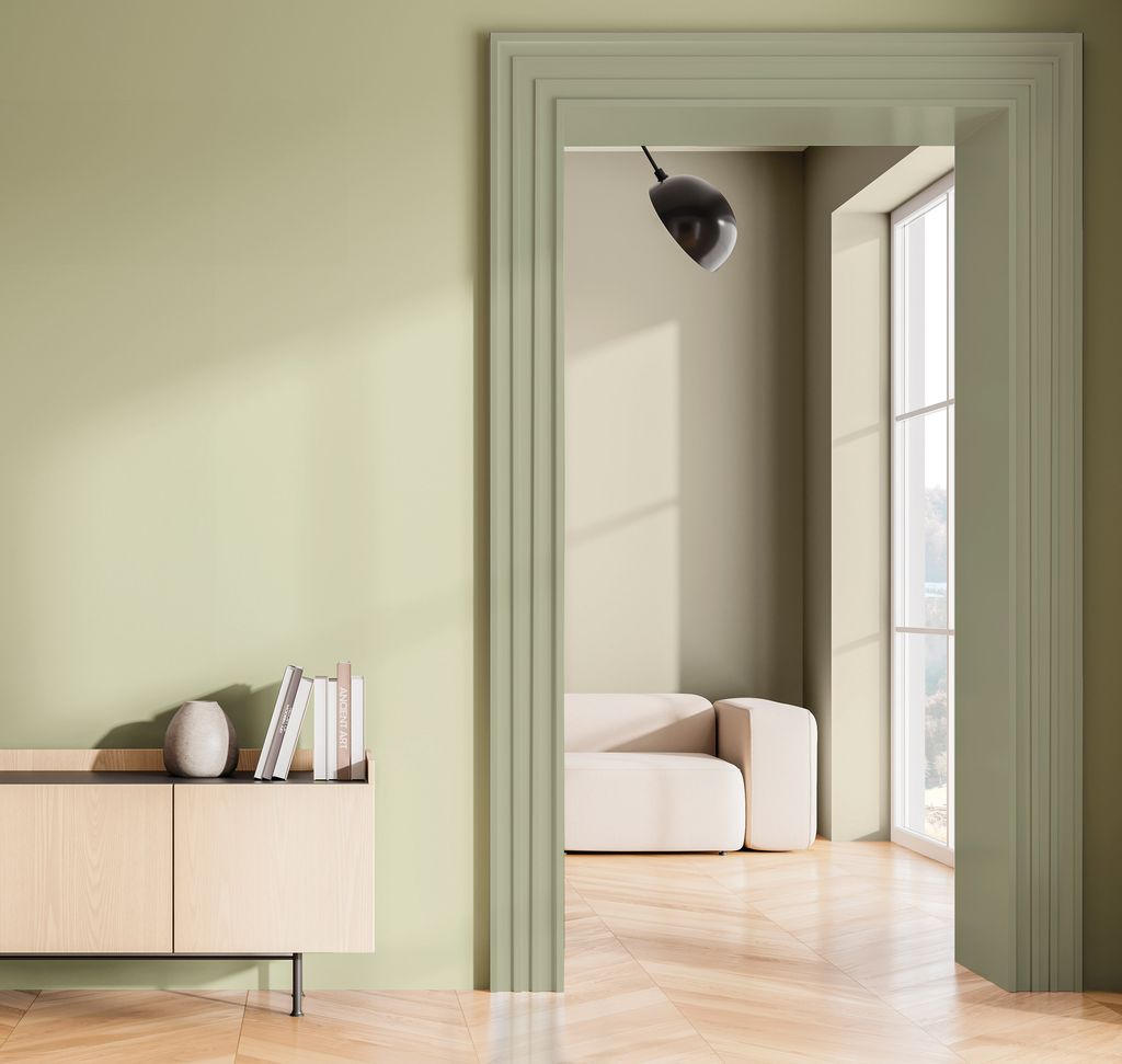 grønne vegger dørkarm stue