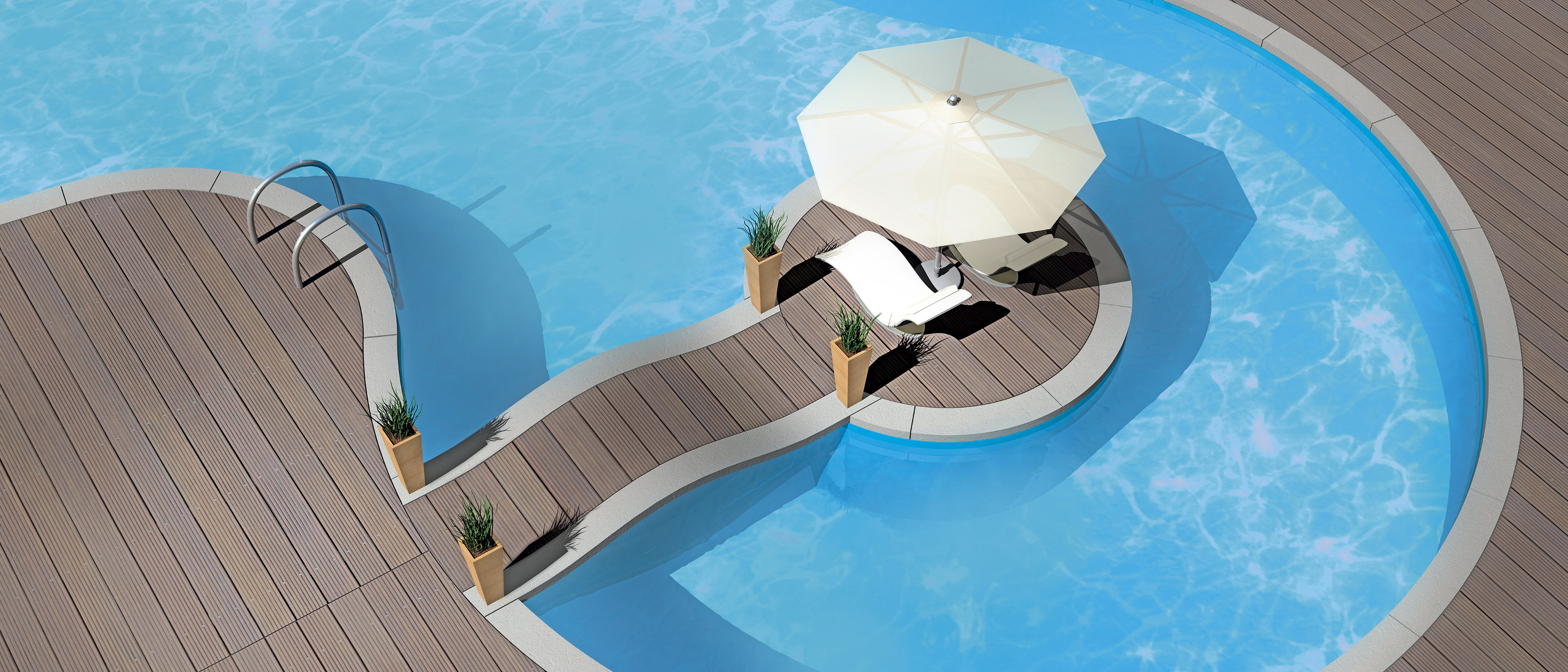 Også trekompositter utsettes for solbleking. 