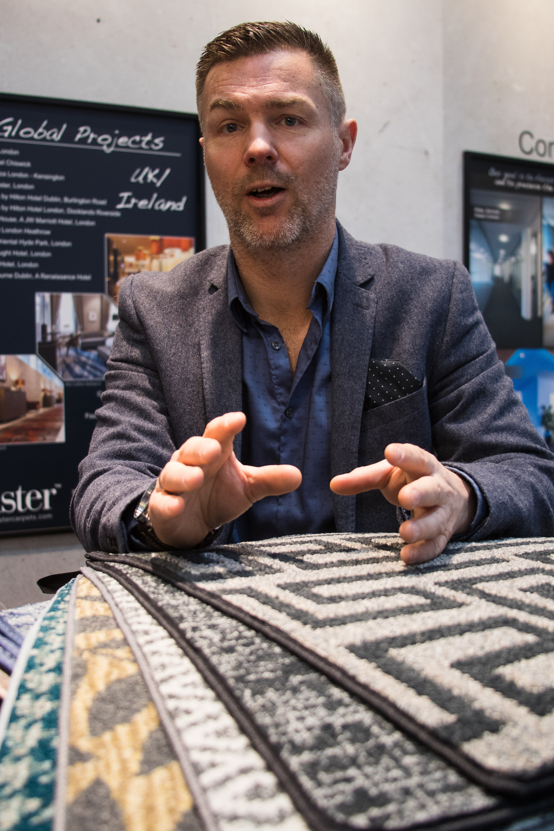 FORNØYD: John Junk-Eriksen fra Danfloor mener årets «Domotex» har vært en av de beste. 