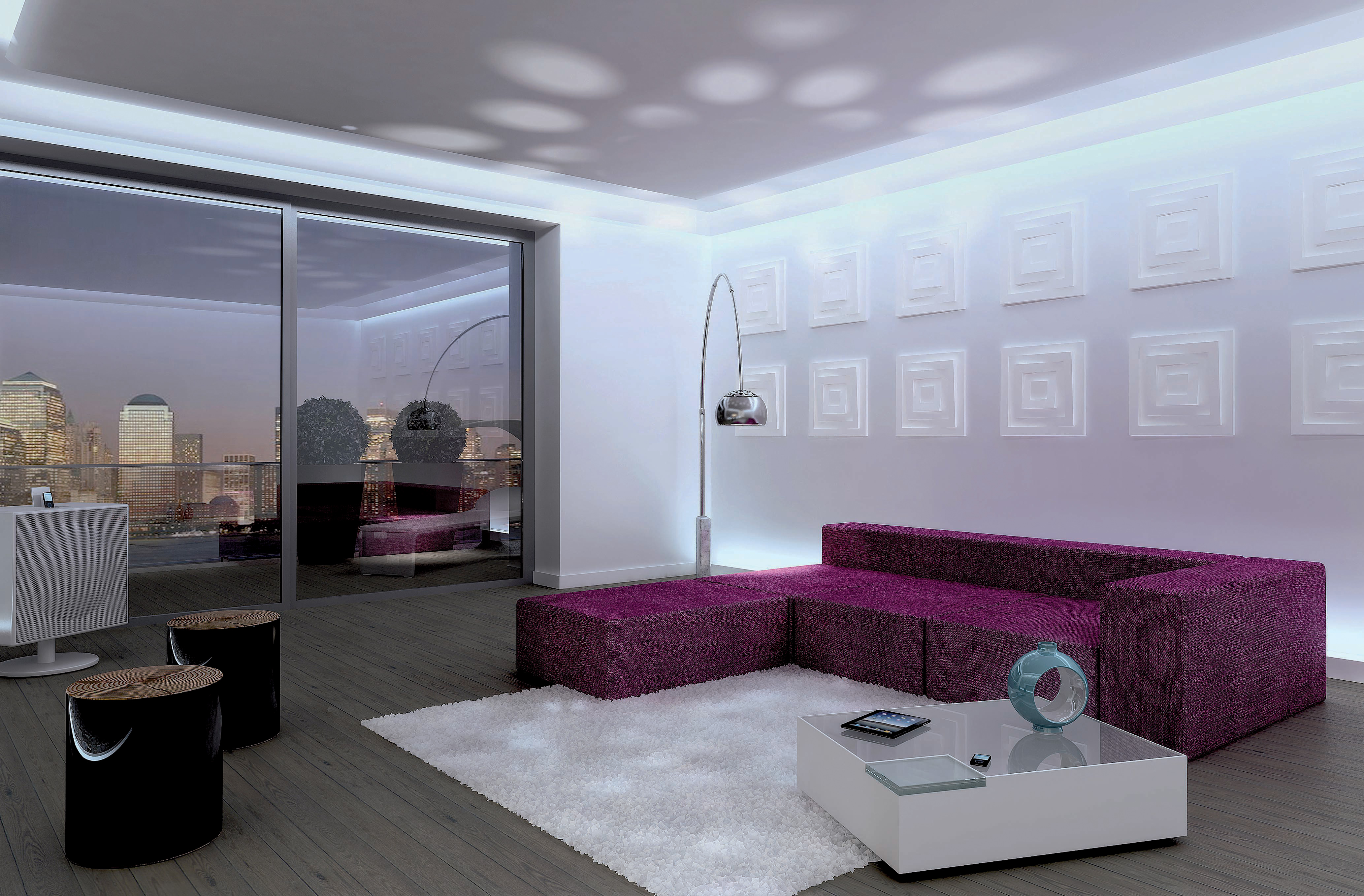 Rosettene kan også brukes som et dekorativt element på veggen.