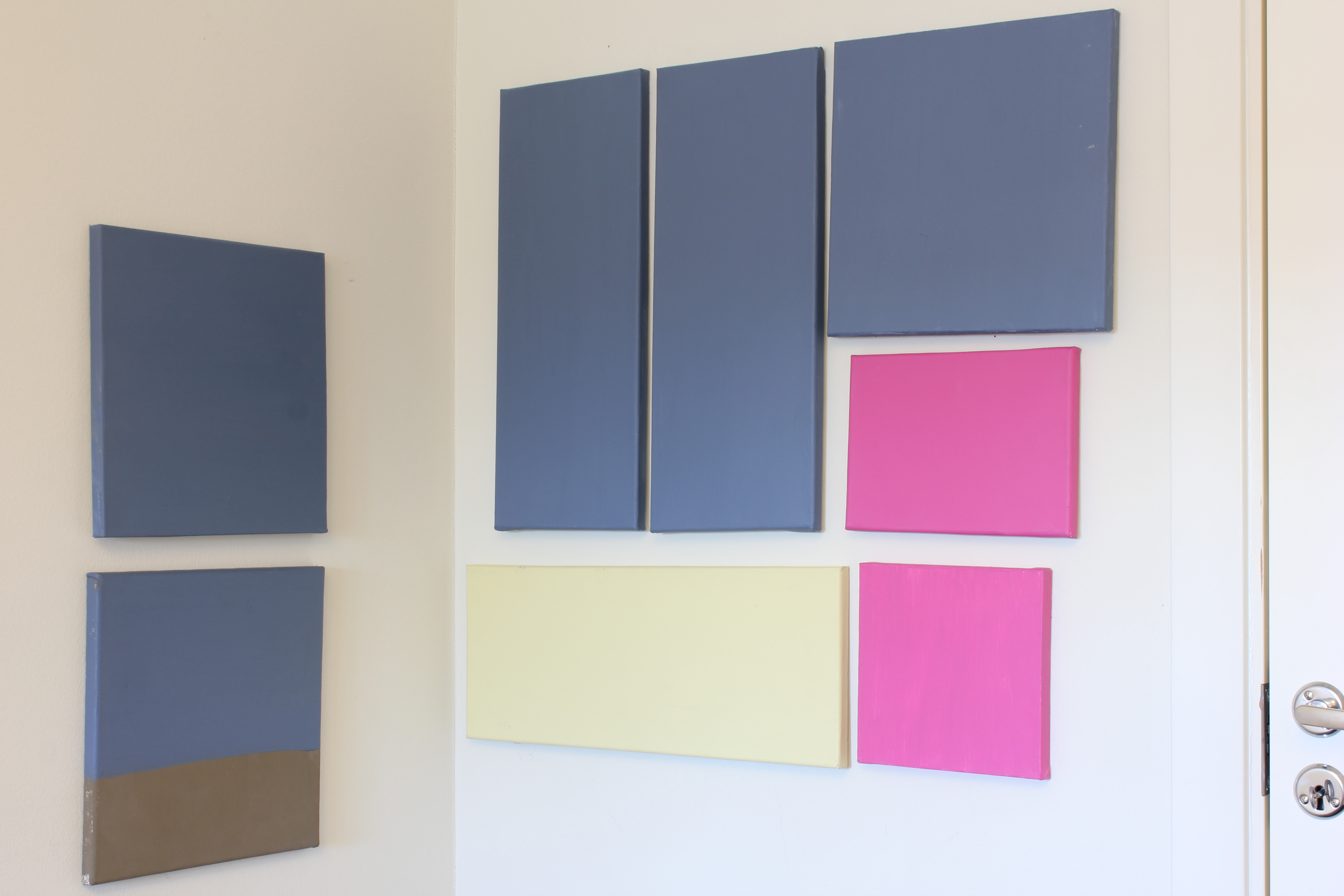 Fargeprøver på veggen