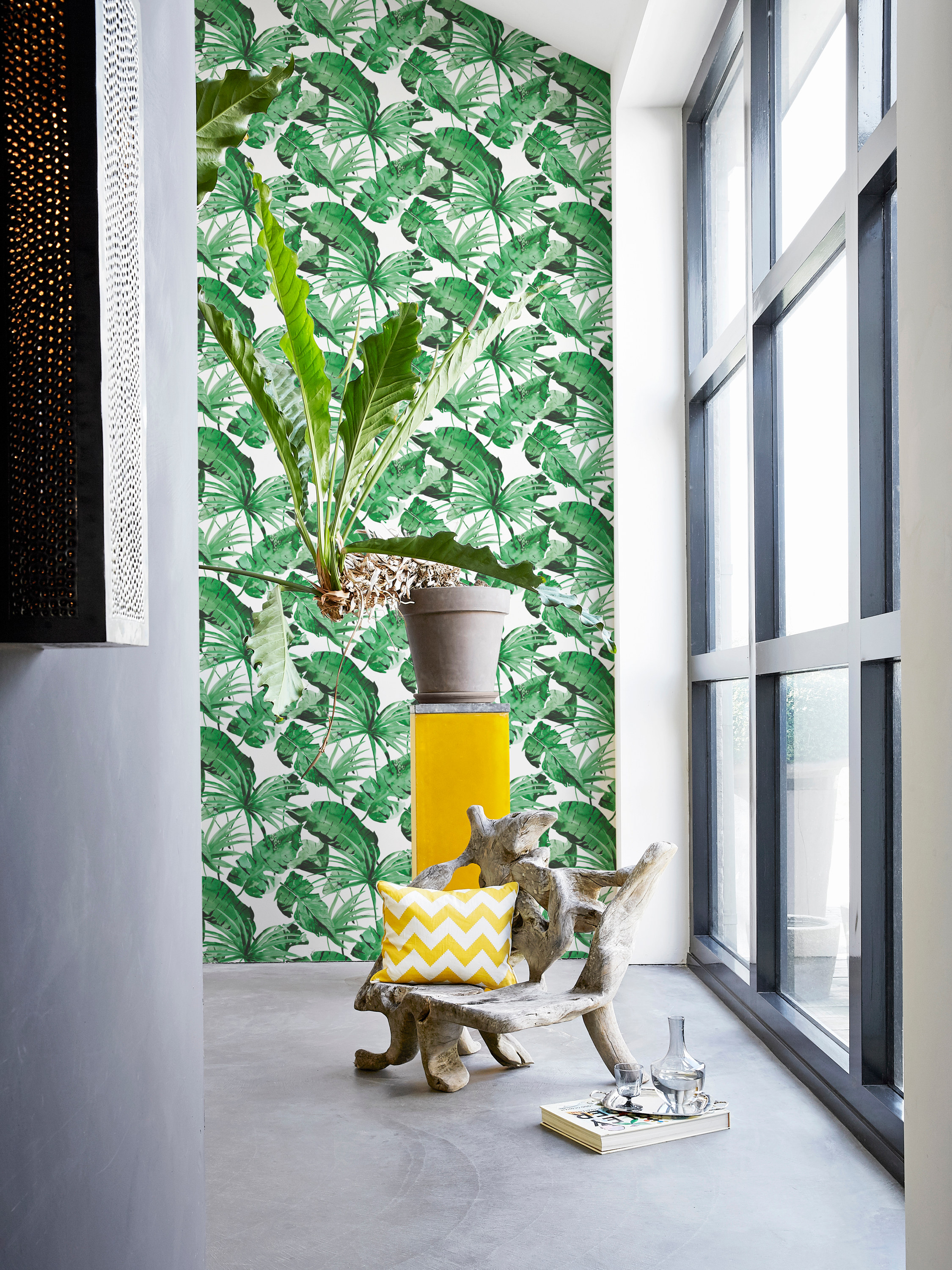 Eksotisk og grønt. Tapet fra Borge.