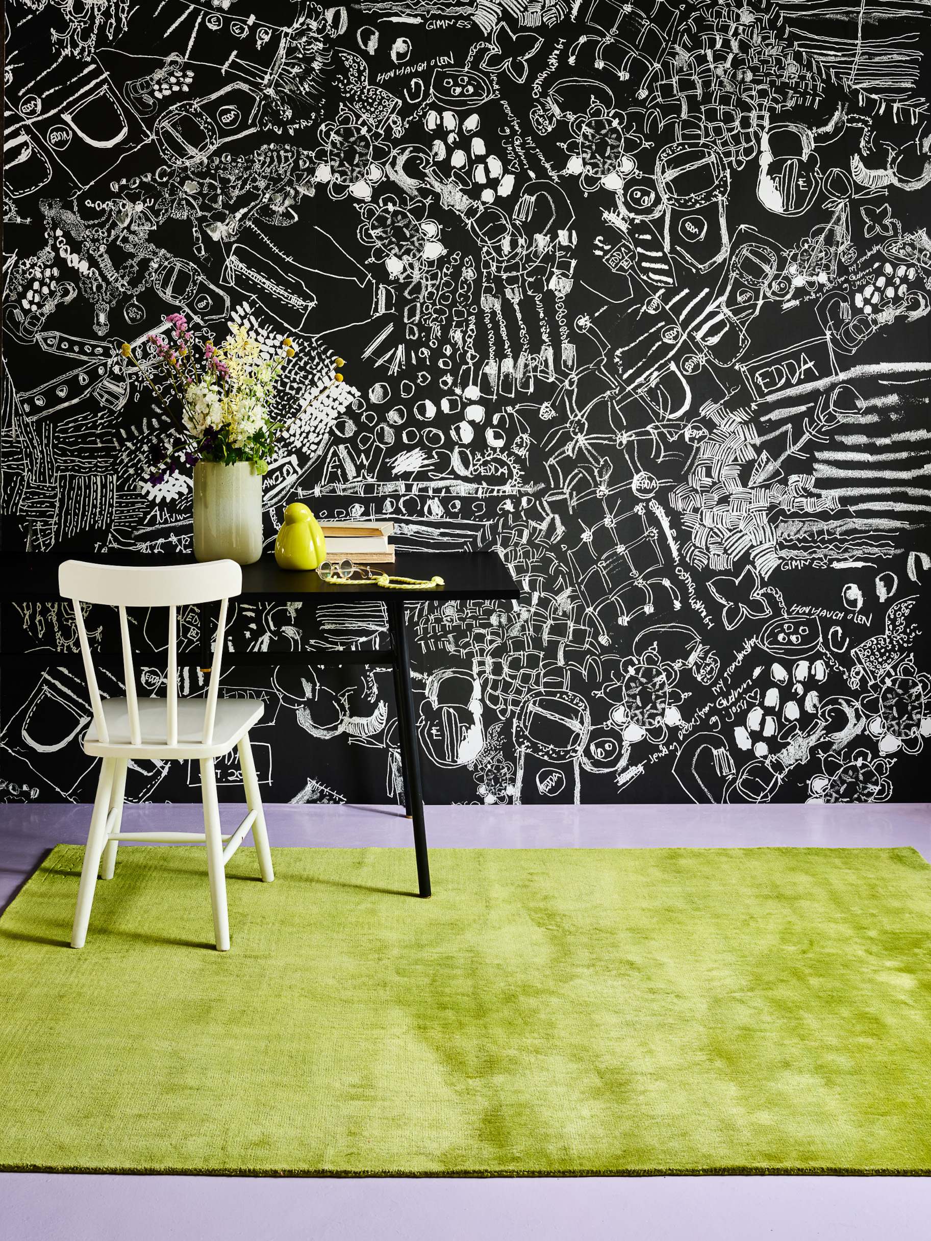 Teppe og tapet fra kolleksjonen EDDA, Storeys og InHouse, Styling Christine Herra.