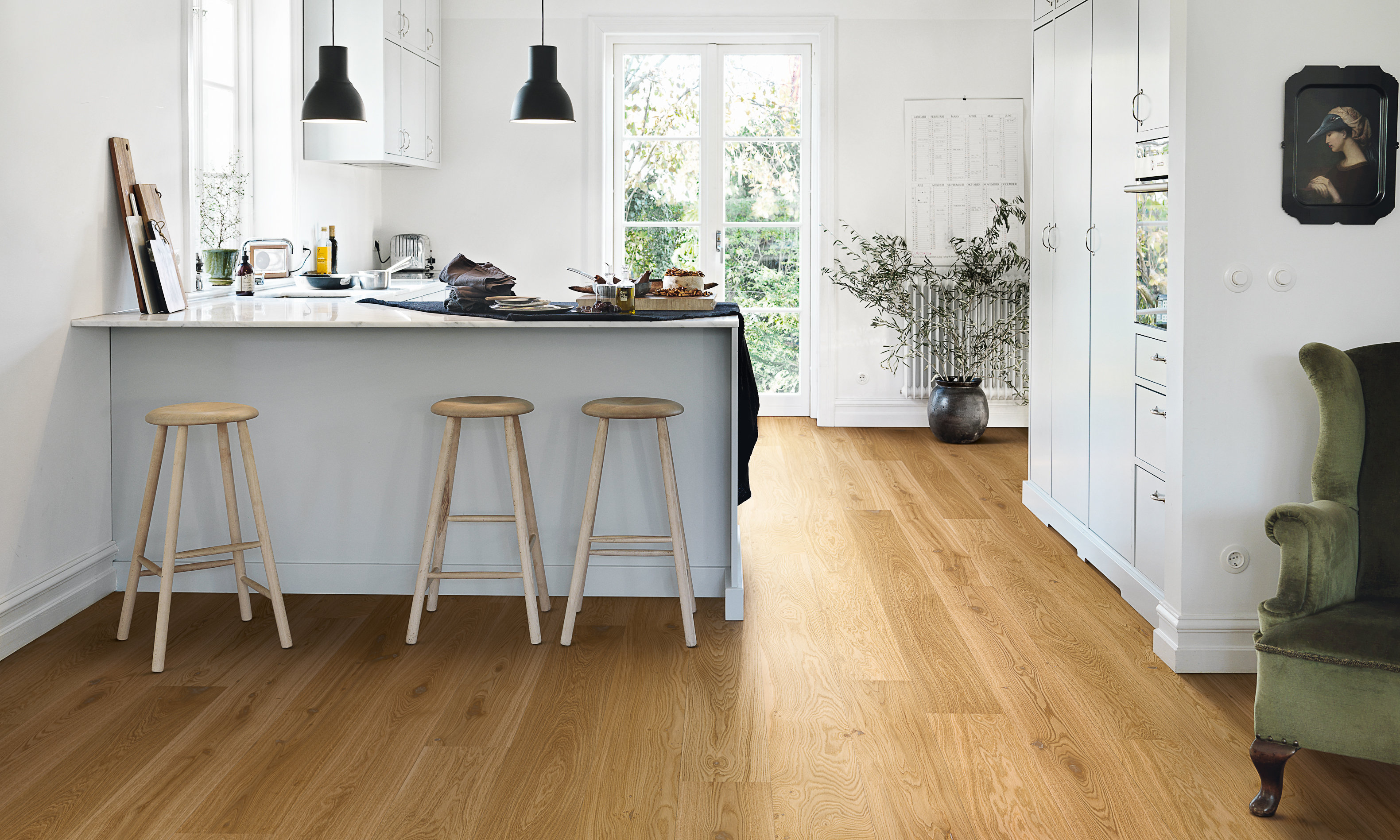 Parkett på kjøkkenet