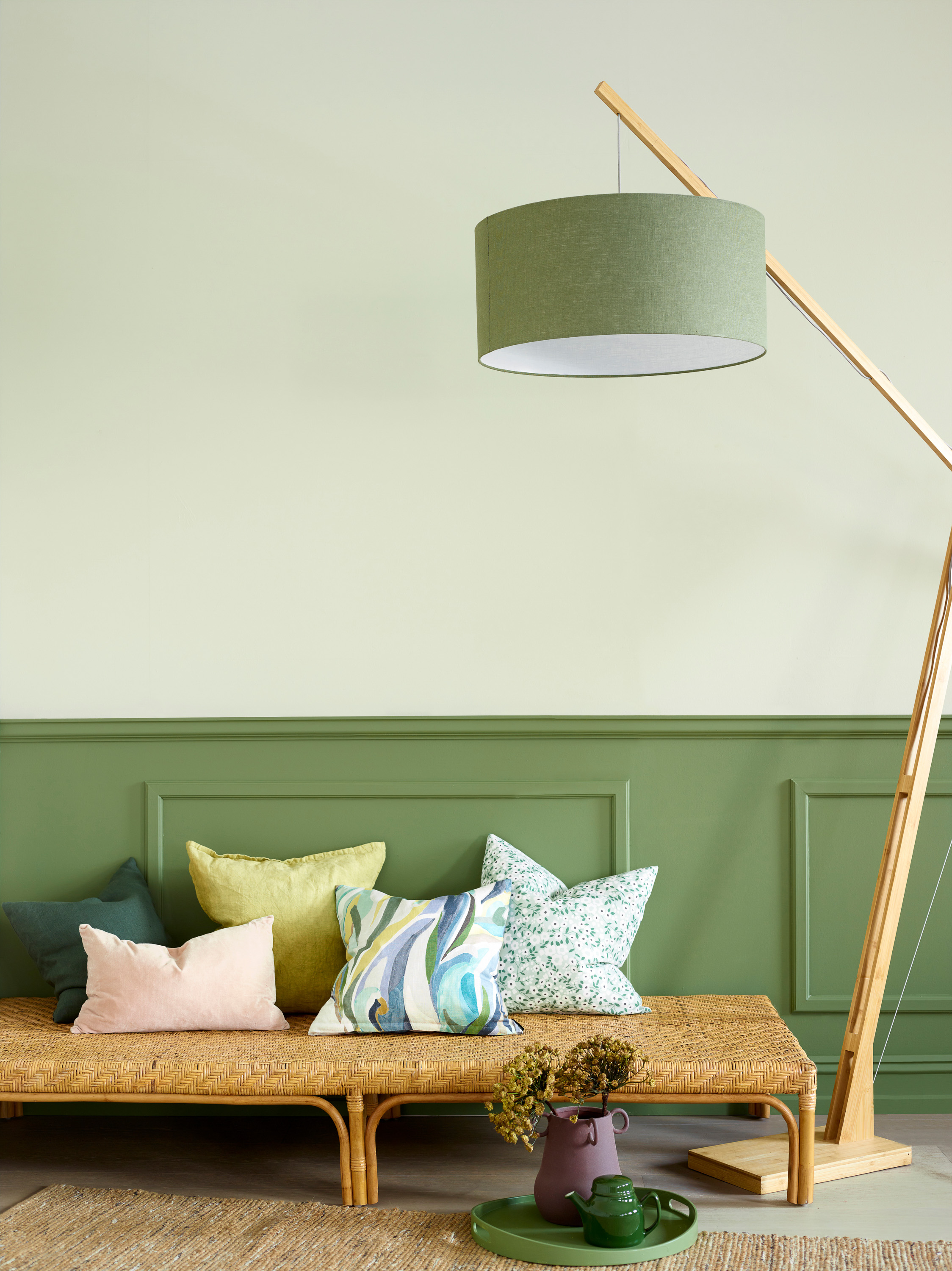 grønn brystning lyst rom