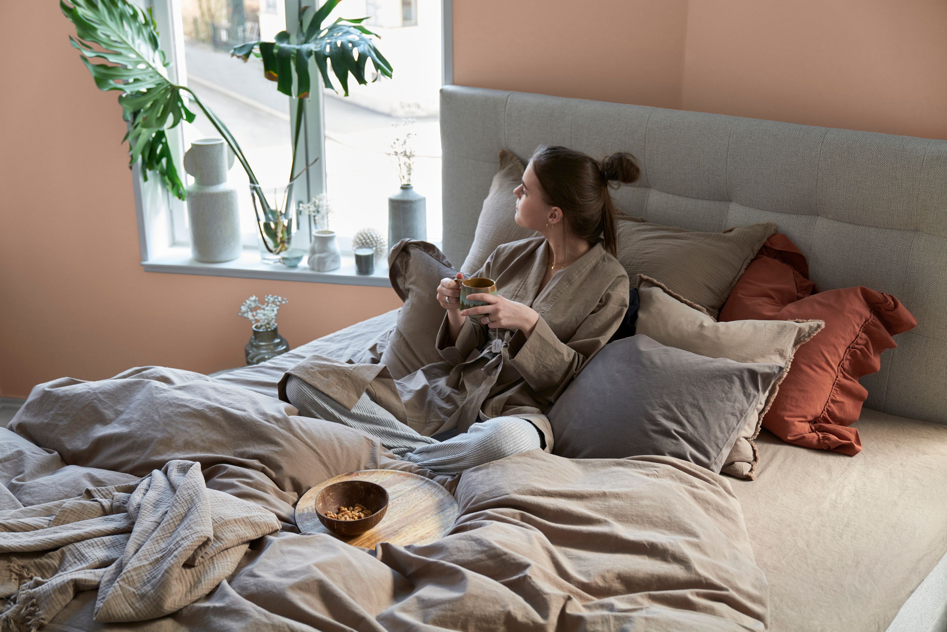 Soverom malt i farge rustikk lysebrun fra Nordsjö Idé&Design