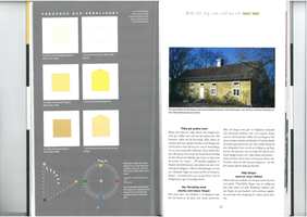 Om du ønsker gult, rødt, blått eller en annen farge, i boken «Färgen på huset» viser fargeforsker og arkitekt Karin Fridell Anter hvordan fargene endrer seg fra liten prøve til fasadefarge. 