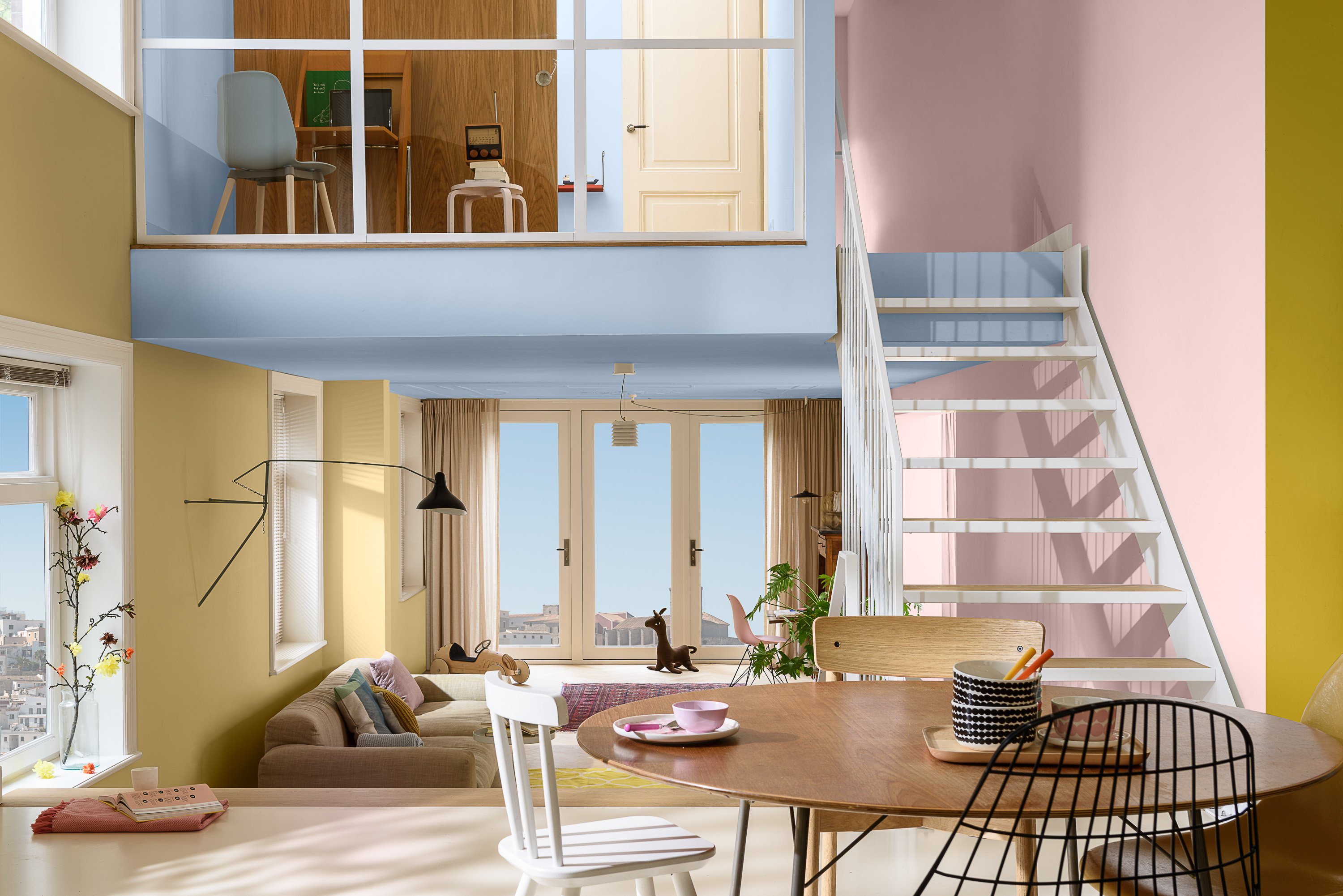 Leilighet fargesatt med farger fra Nordsjös palett Workshop