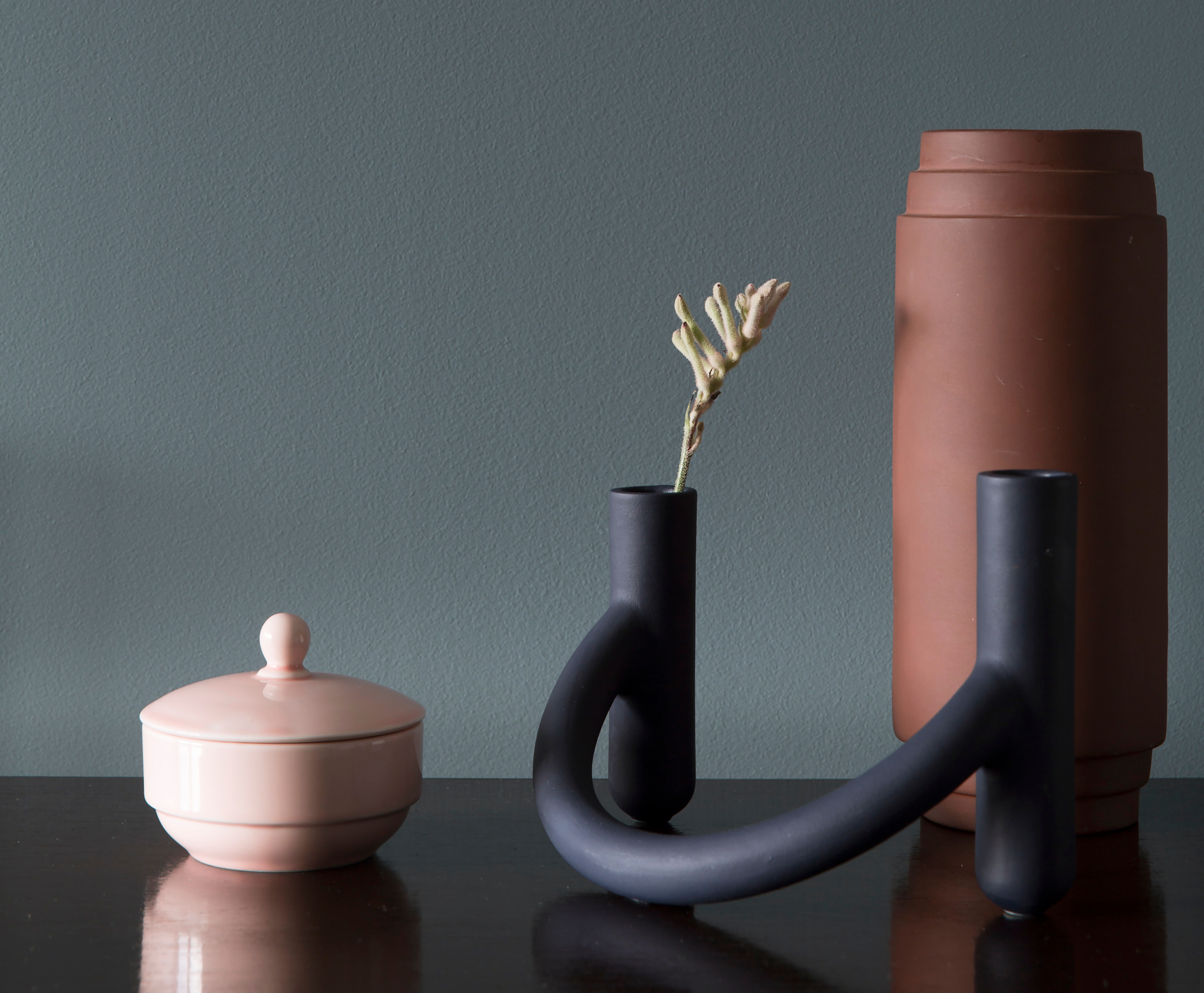 Blått og rosa interiør