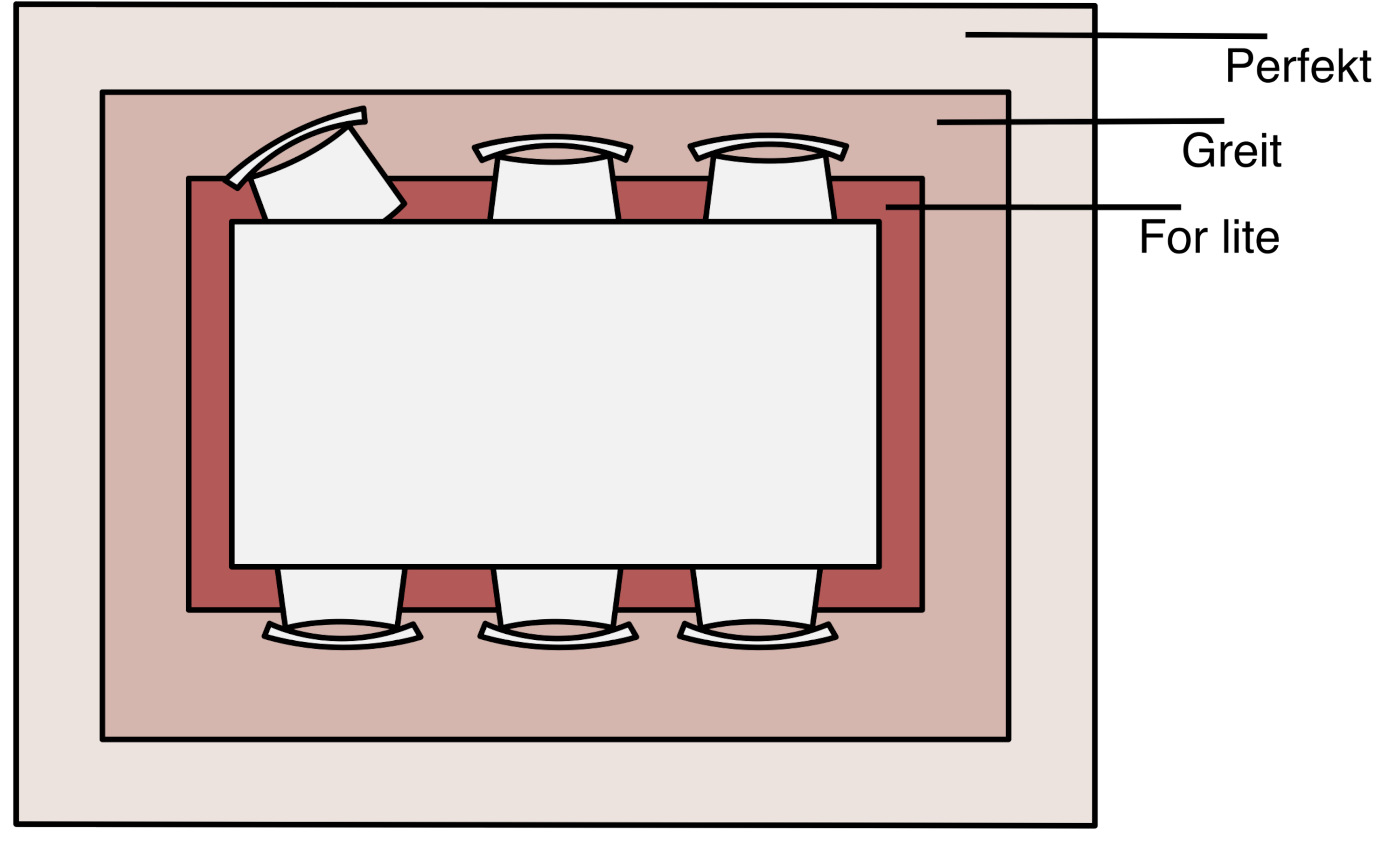 tegning bord teppe stoler