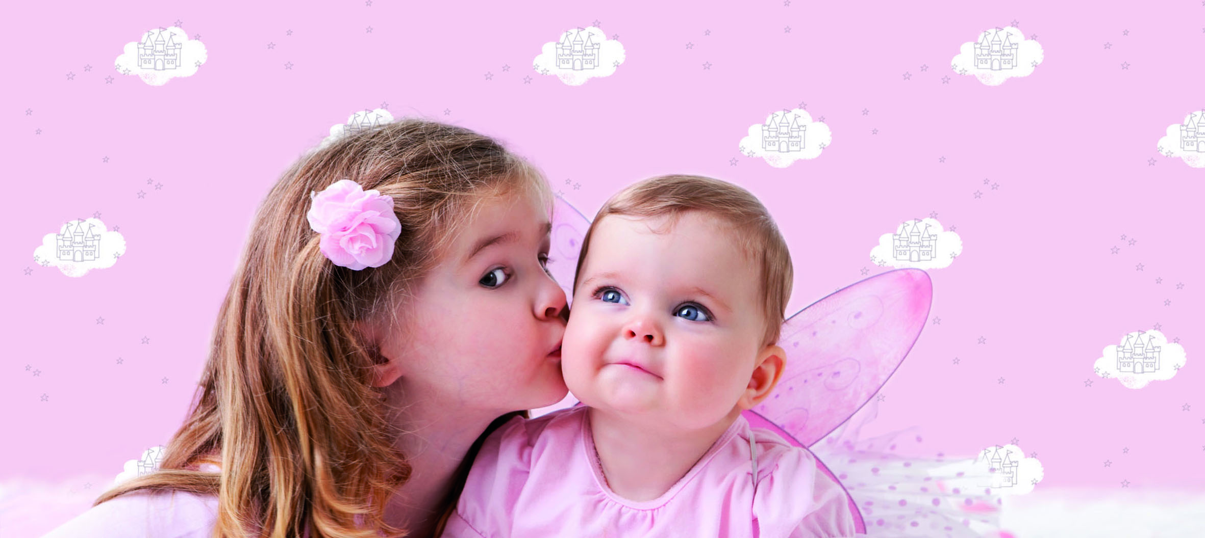 Rosa til jentene - blått til gutta