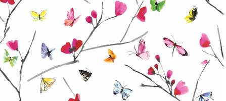 Skap en ny og sommerlig atmosfære i rommet, nå er det sommerfugler som står på tapetet. 