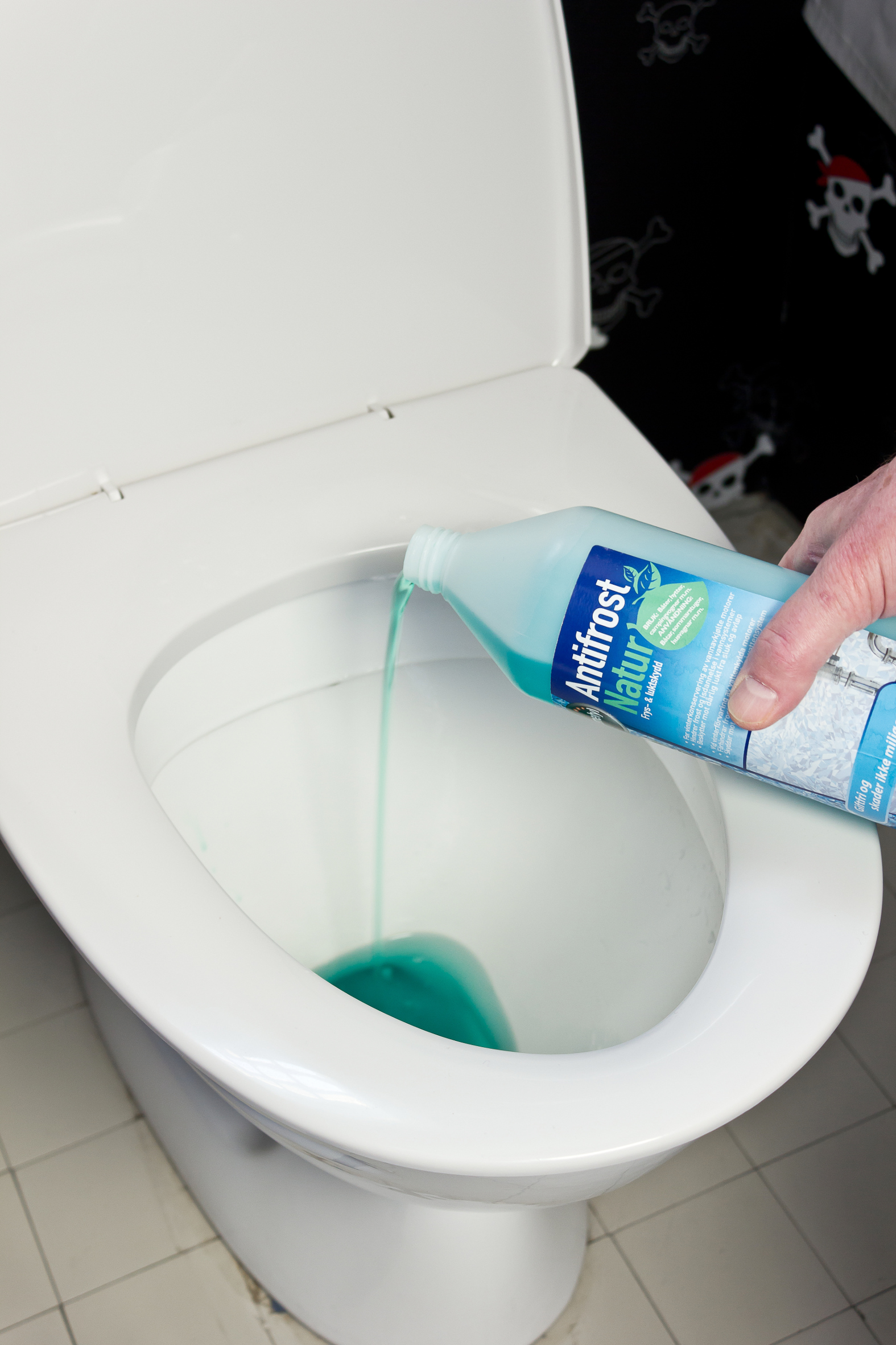 Vannholdige installasjoner bør sikres med frostvæske gjennom vinteren; for eksempel toalettet på hytta.