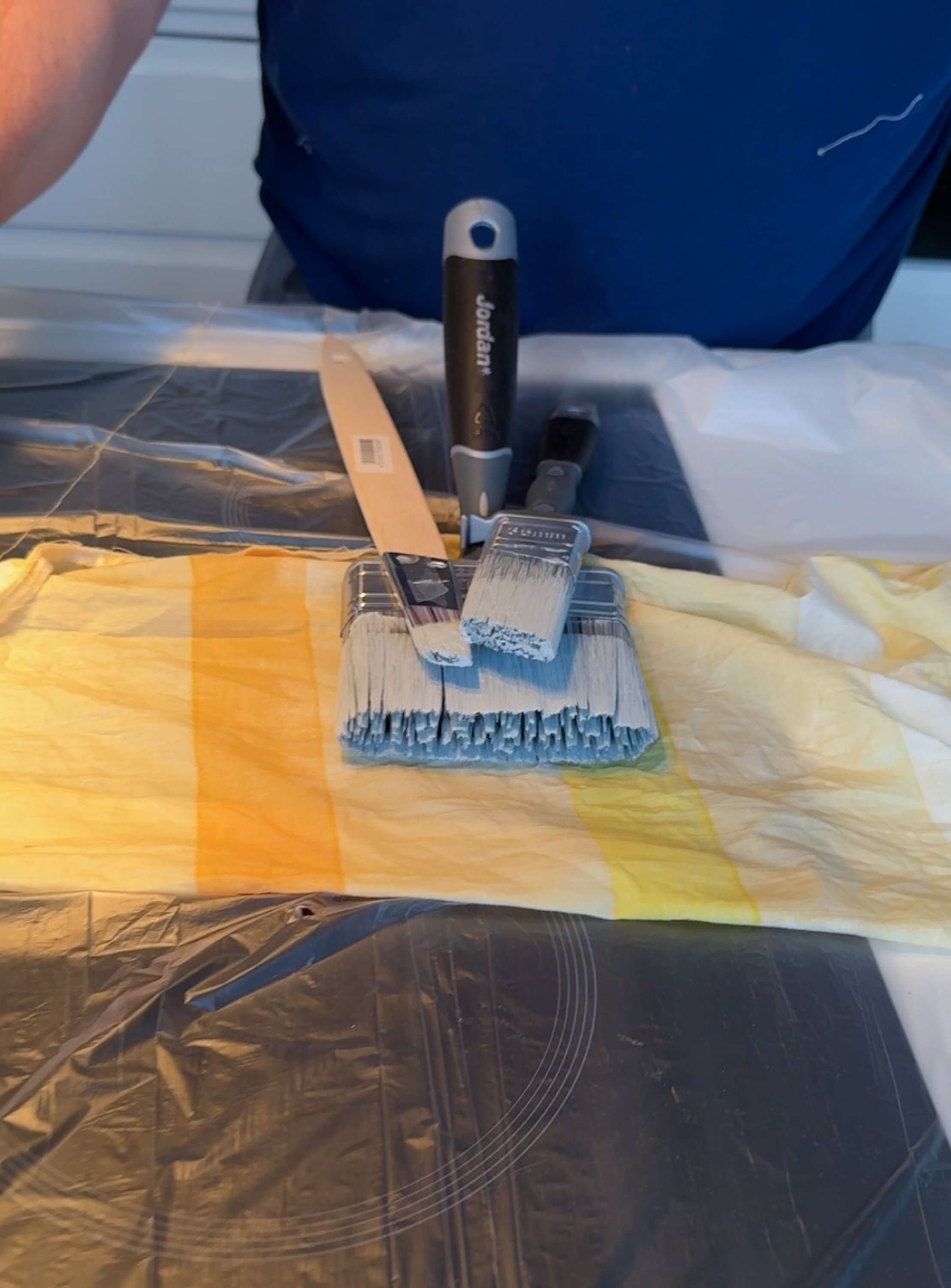 Fuktig fille for å oppbevare pensler slik de ikke tørker.