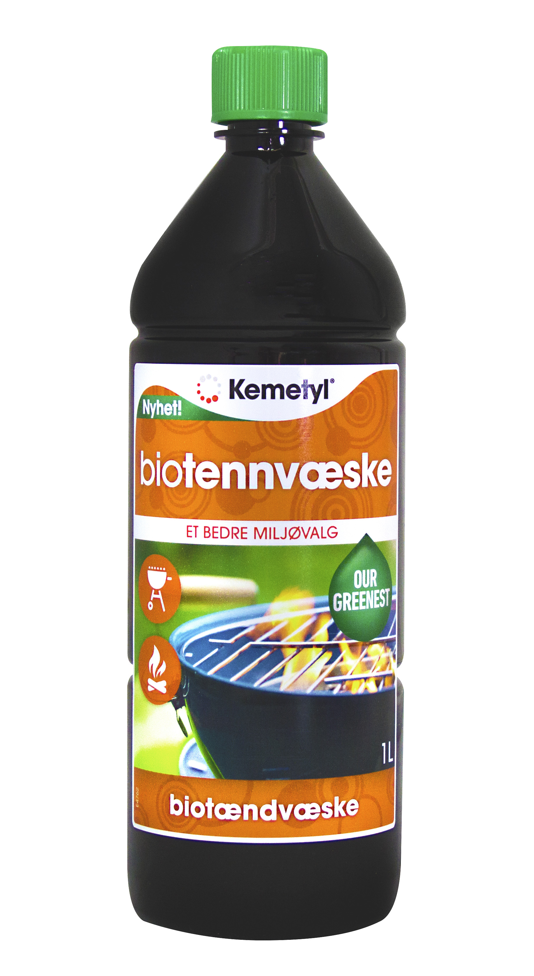 Kemetyls nye biotennvæske er laget av fornybare råvarer, og har et lavere kulldioksidutslipp. – Den brenner like godt som den vanlige tennvæsken, men denne er bedre for miljøet, sier Tony Bjaaland hos Kemetyl.