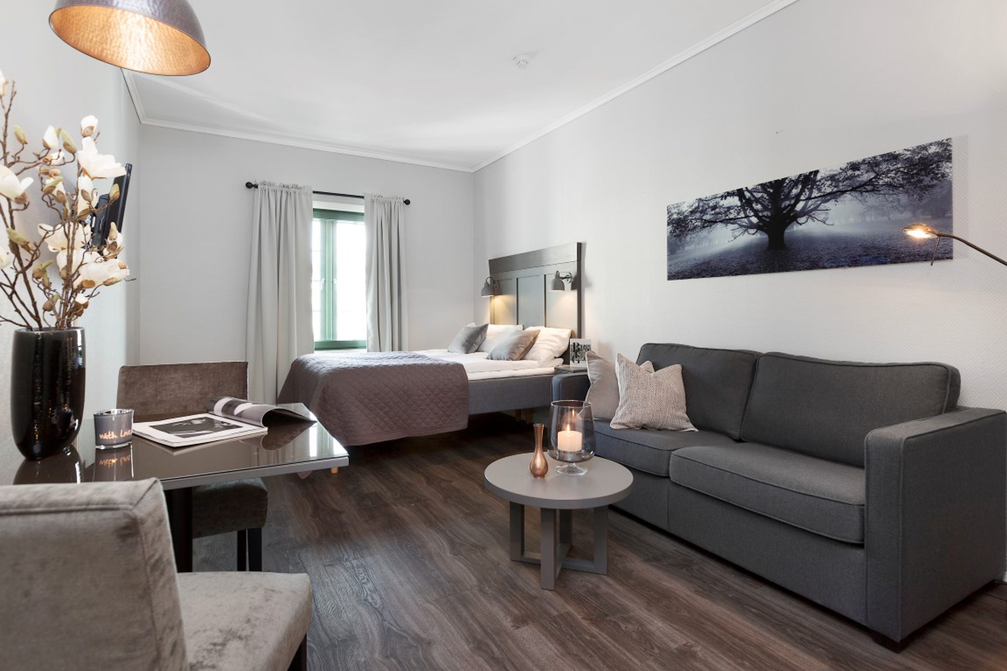 HJEMMEKOSELIG: Fredensborg Apartment ønsket leiligheter med hjemmekoselig, behagelig og varm atmosfære, samt litt «landlig» stil siden eiendommen befinner seg på Gardermoen.