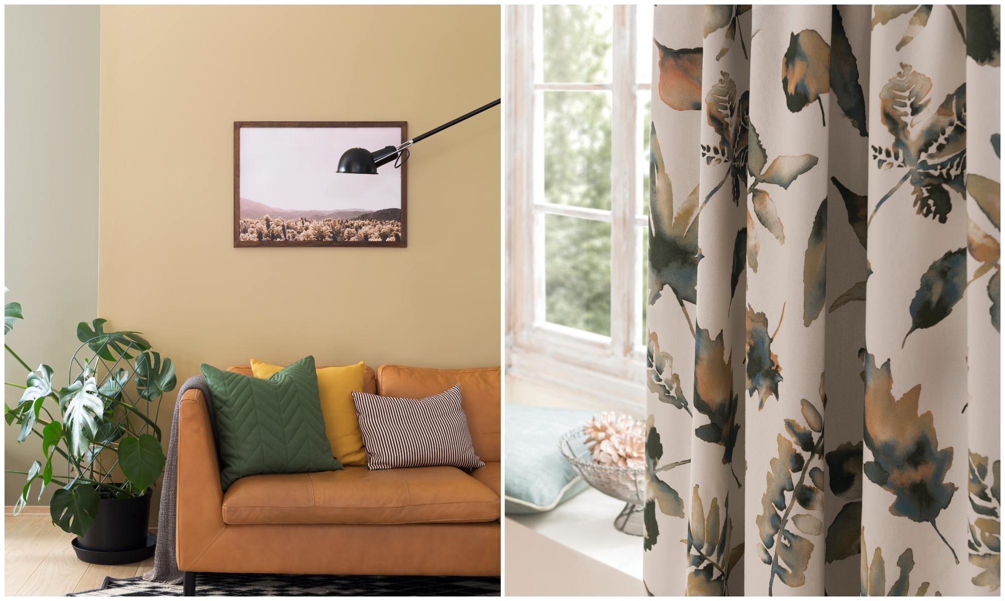 Gule gardiner og vegger