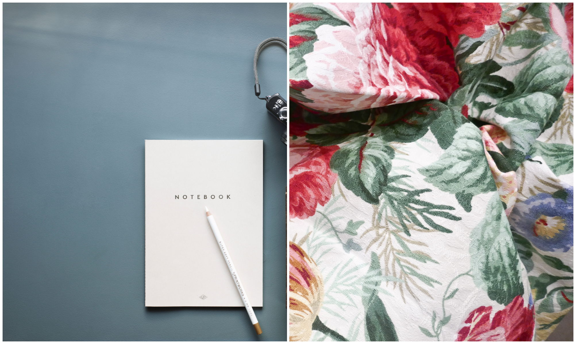 Blomstergardiner til blå vegger