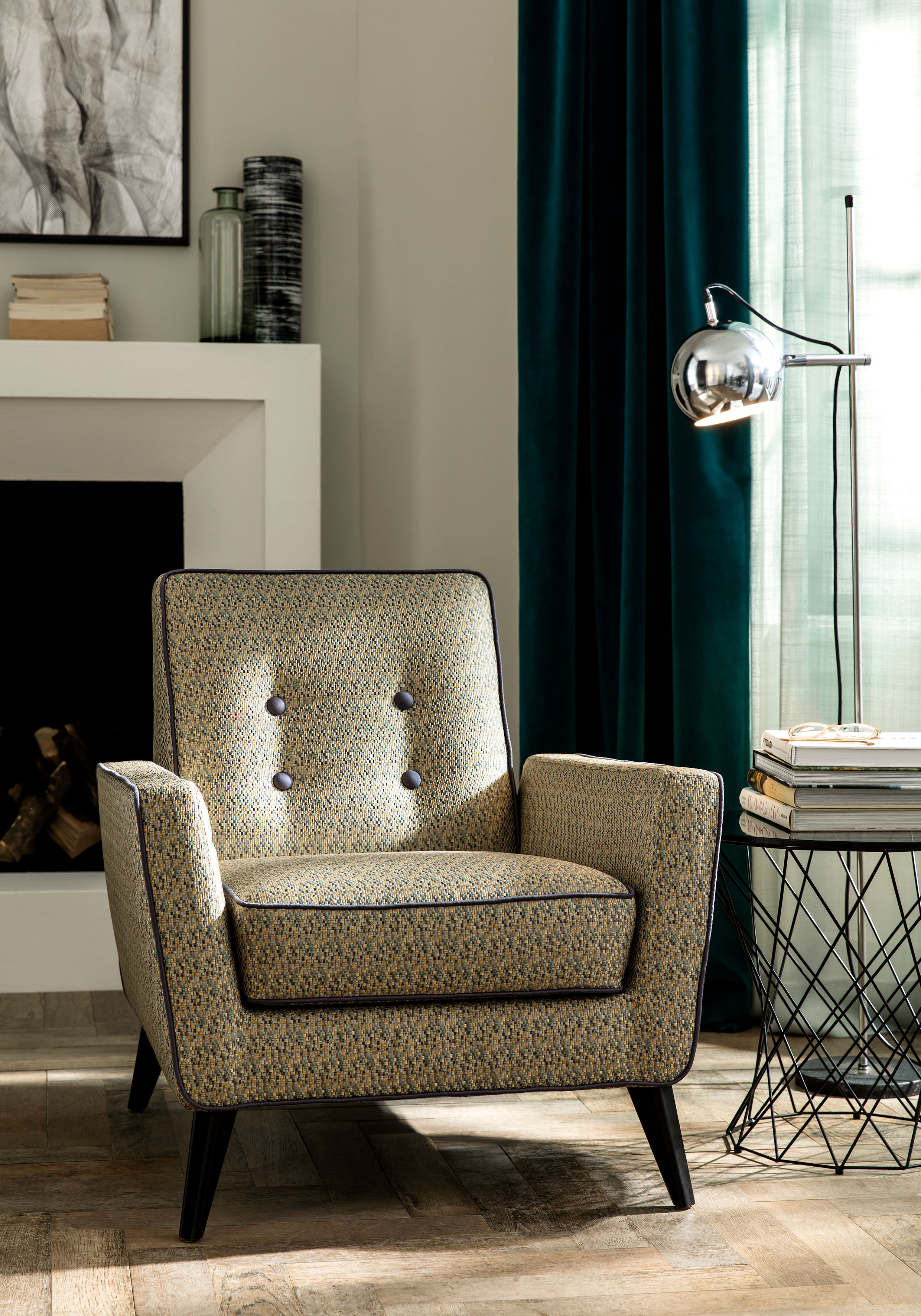 Lange gardiner i velur