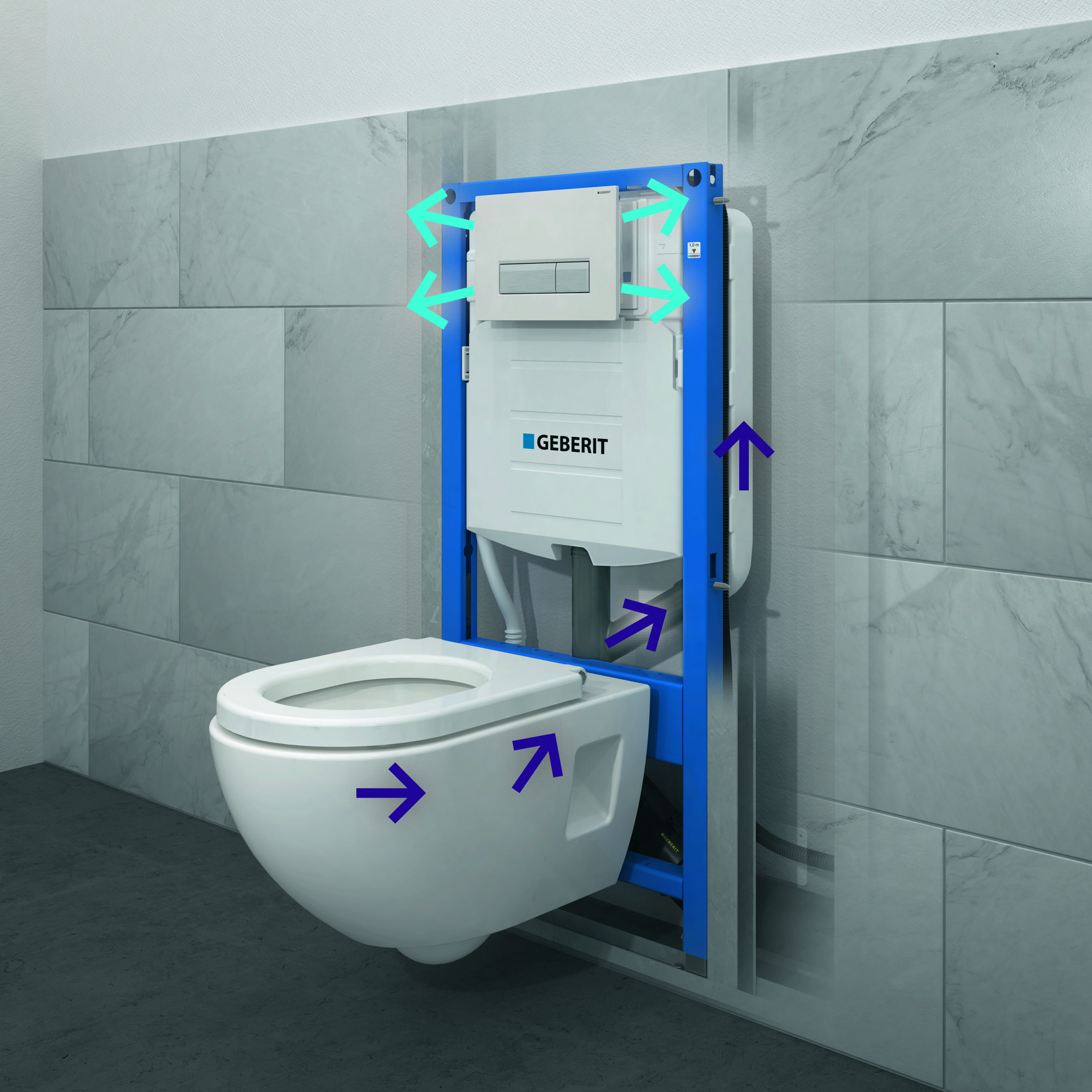 Illustrasjon av hvordan luktavsuget fungerer.