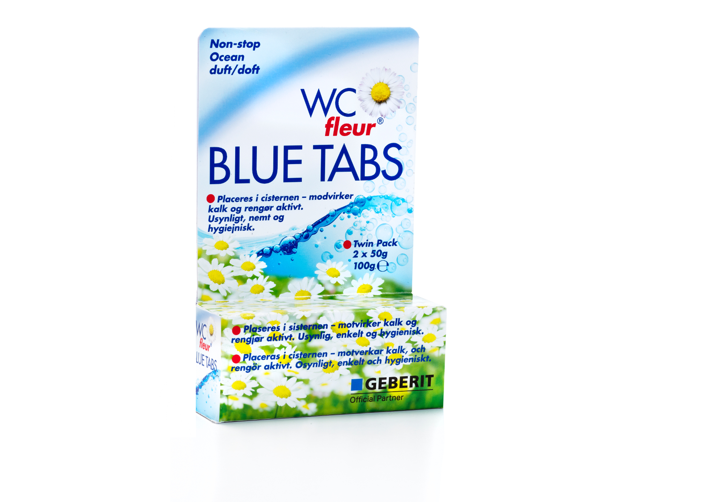 Asurblått hav i toalettet