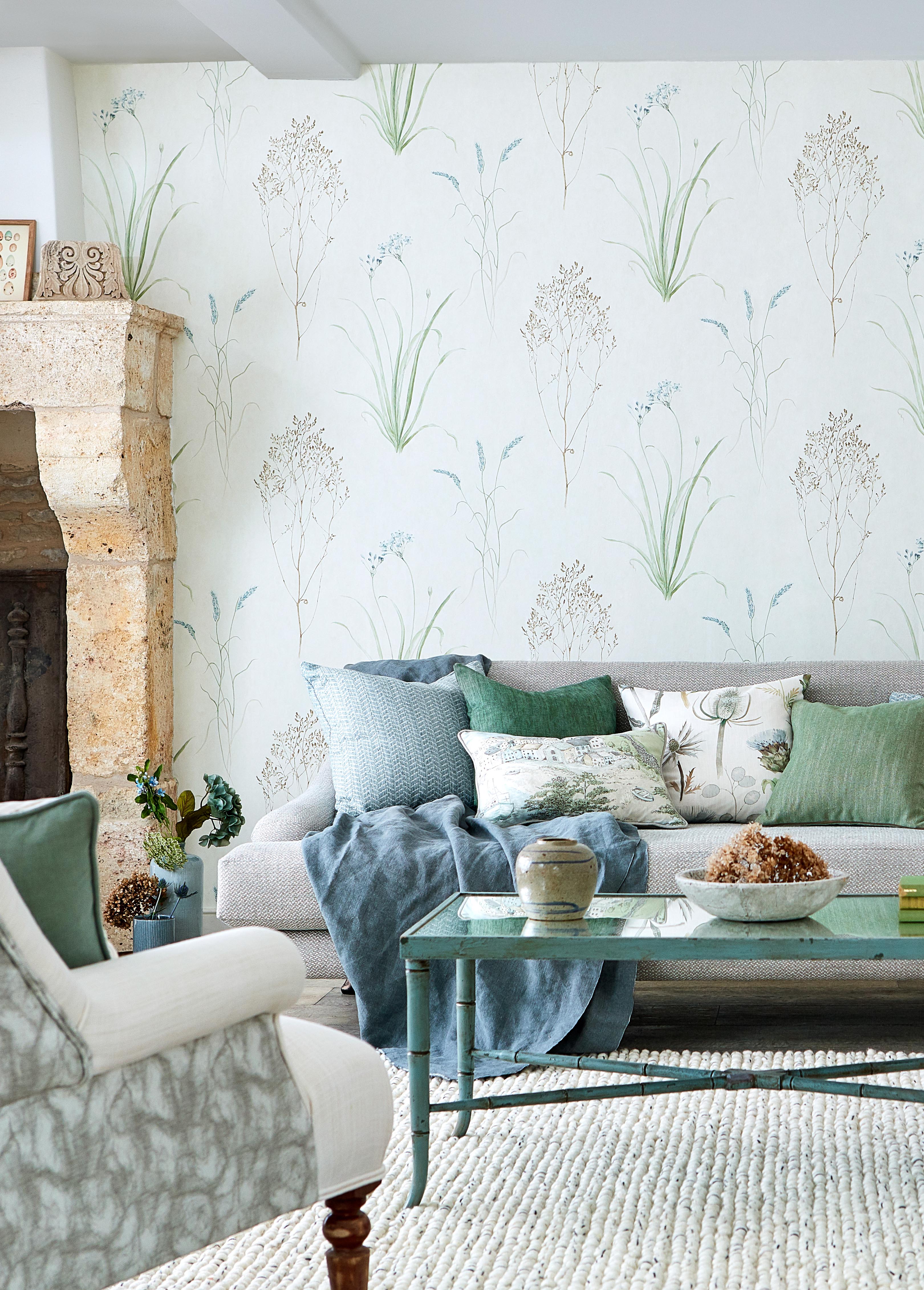 Grønt og blått interiør