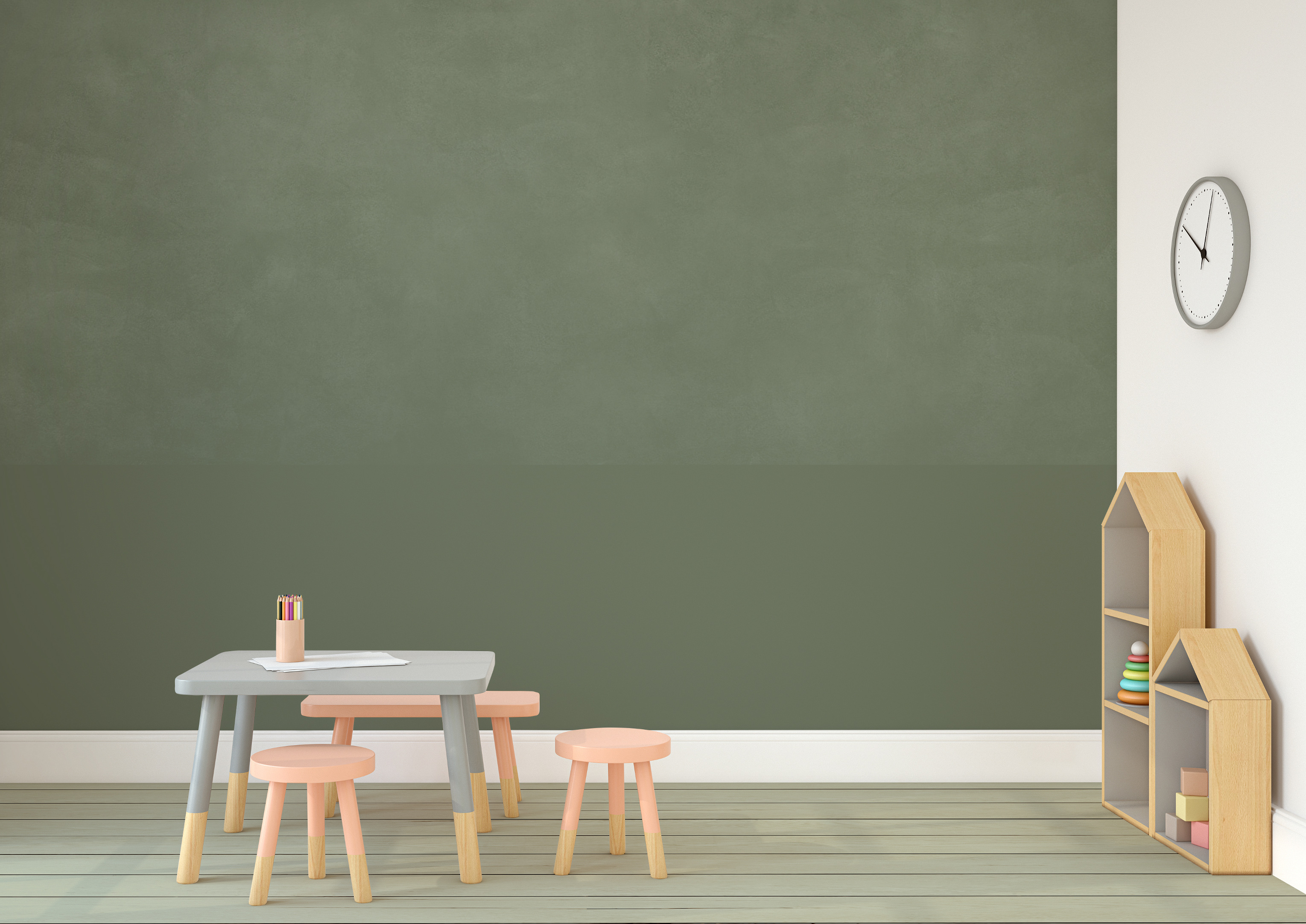 Grønn maling på vegg