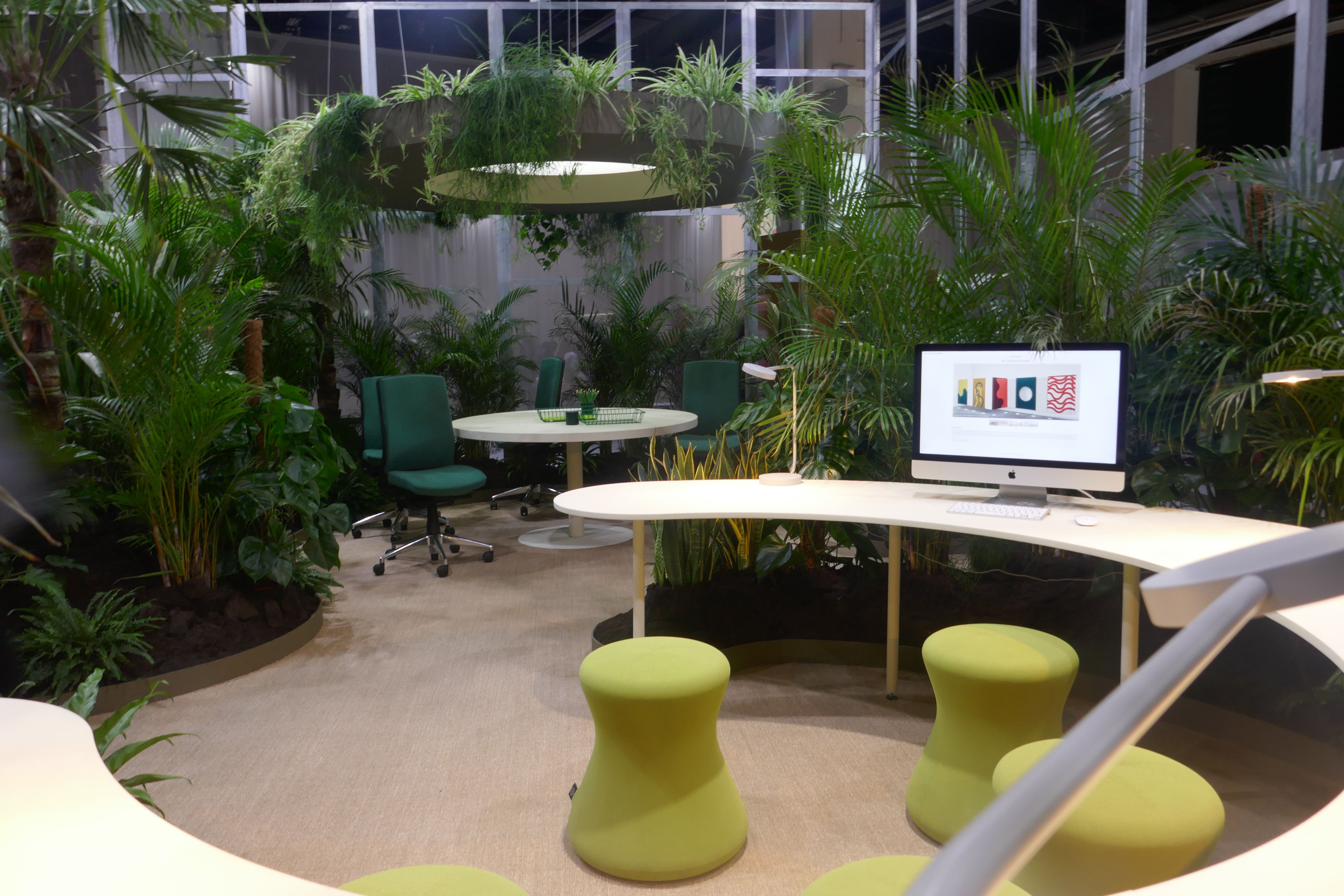 Grønt kontorlandskap Heimtextil