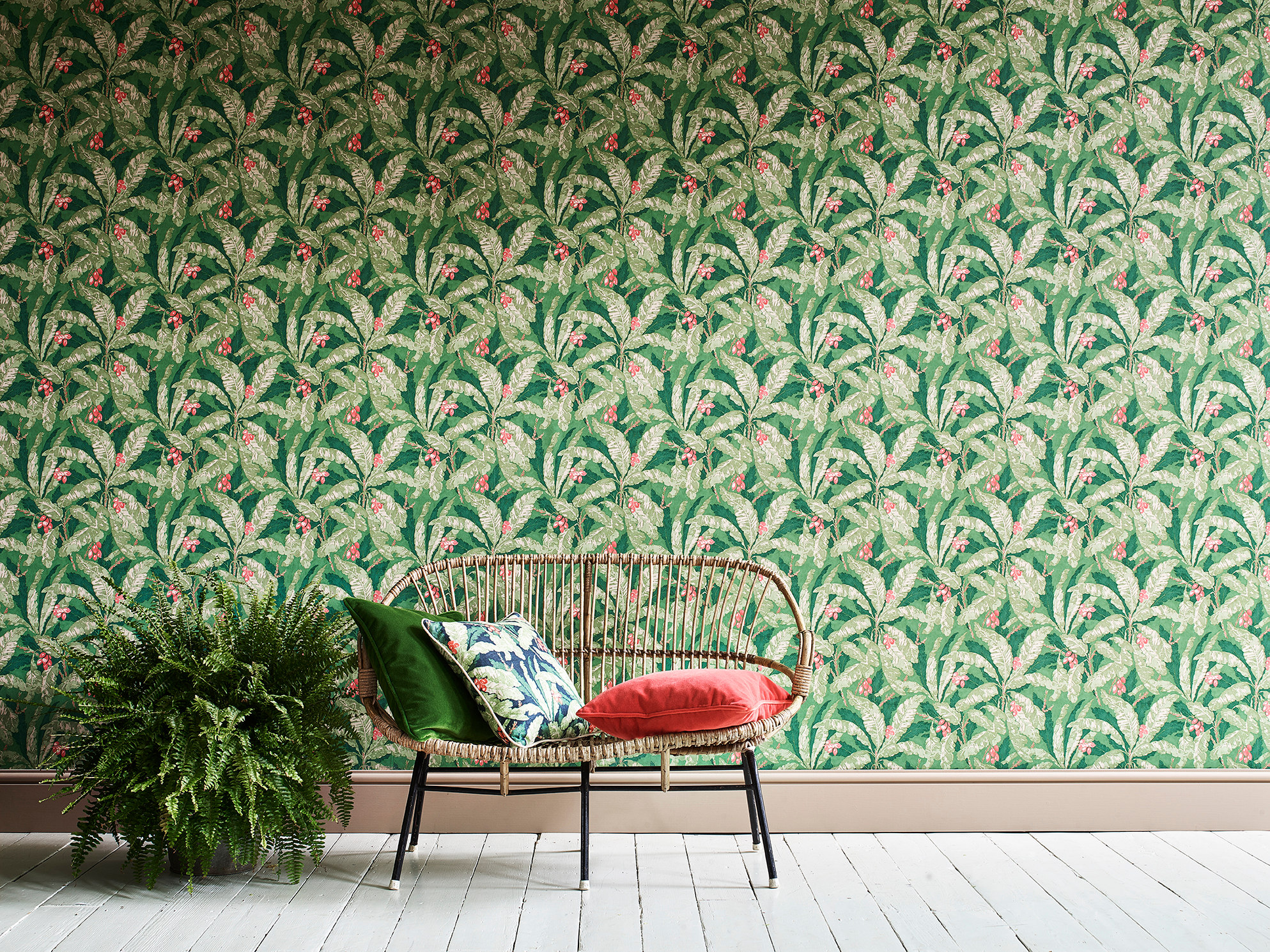 Grønt og rødt tapet