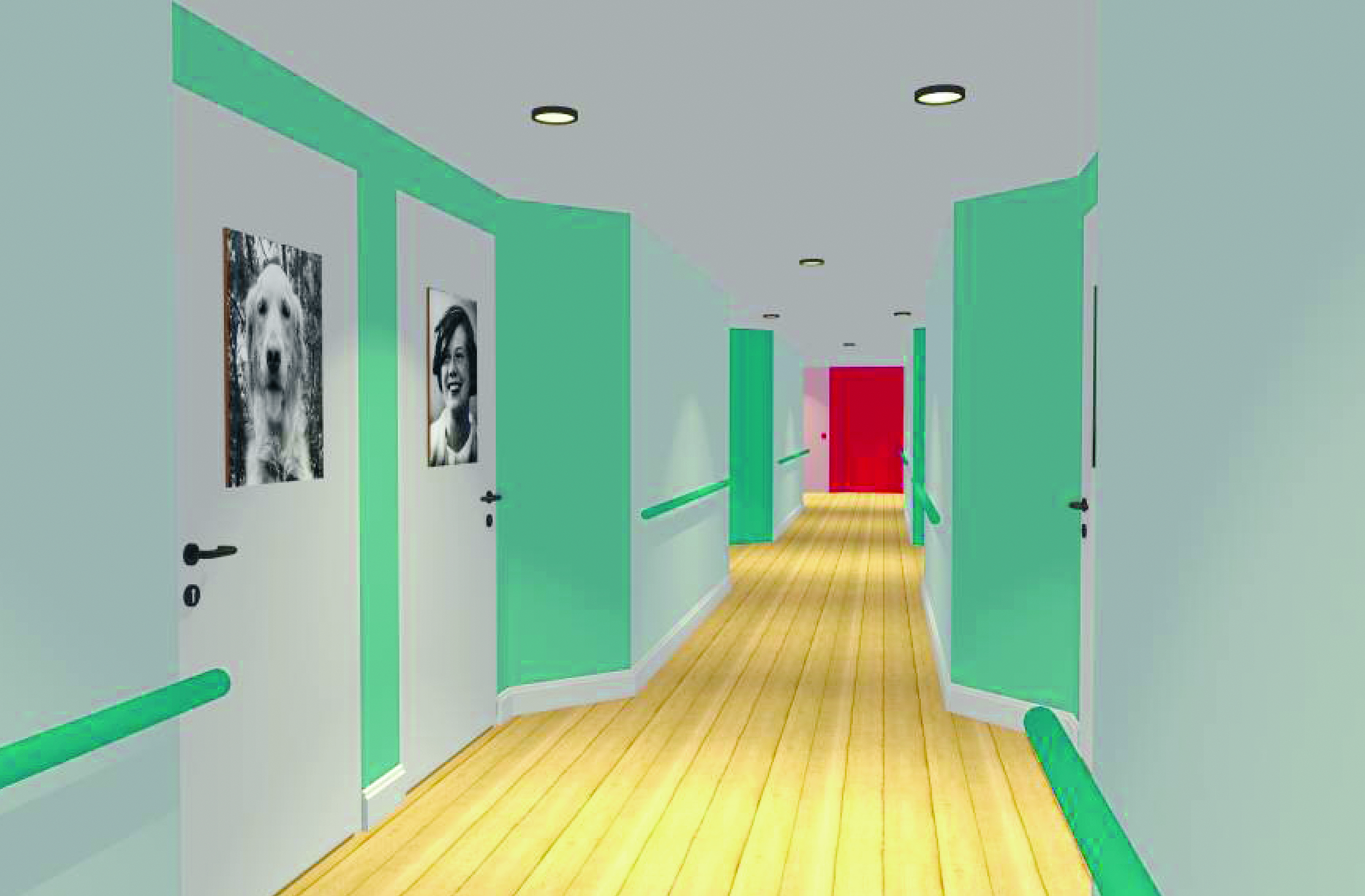 Studenter ved Kunst- og design-høyskolen i Bergen har foreslått ulike farger i korridorene på Gullstøltunet for å bedre trivsel, romfølelse og gjenkjennelsesfaktoren. 