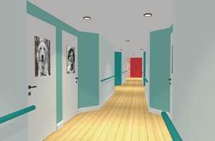 Studenter ved Kunst- og design-høyskolen i Bergen har foreslått ulike farger i korridorene på Gullstøltunet for å bedre trivsel, romfølelse og gjenkjennelsesfaktoren. 
