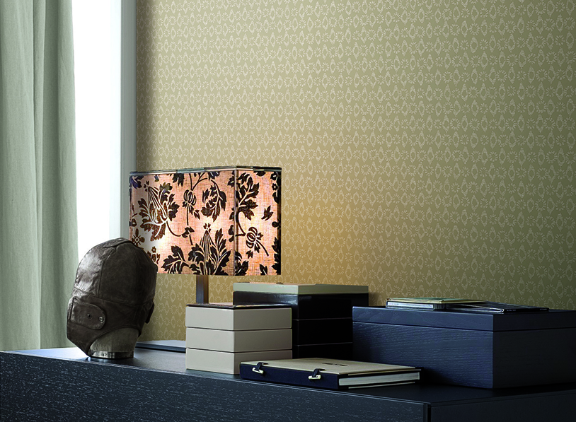 Småmønstret gult tapet