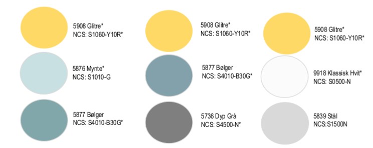 Butinox Interiør gult fargekart