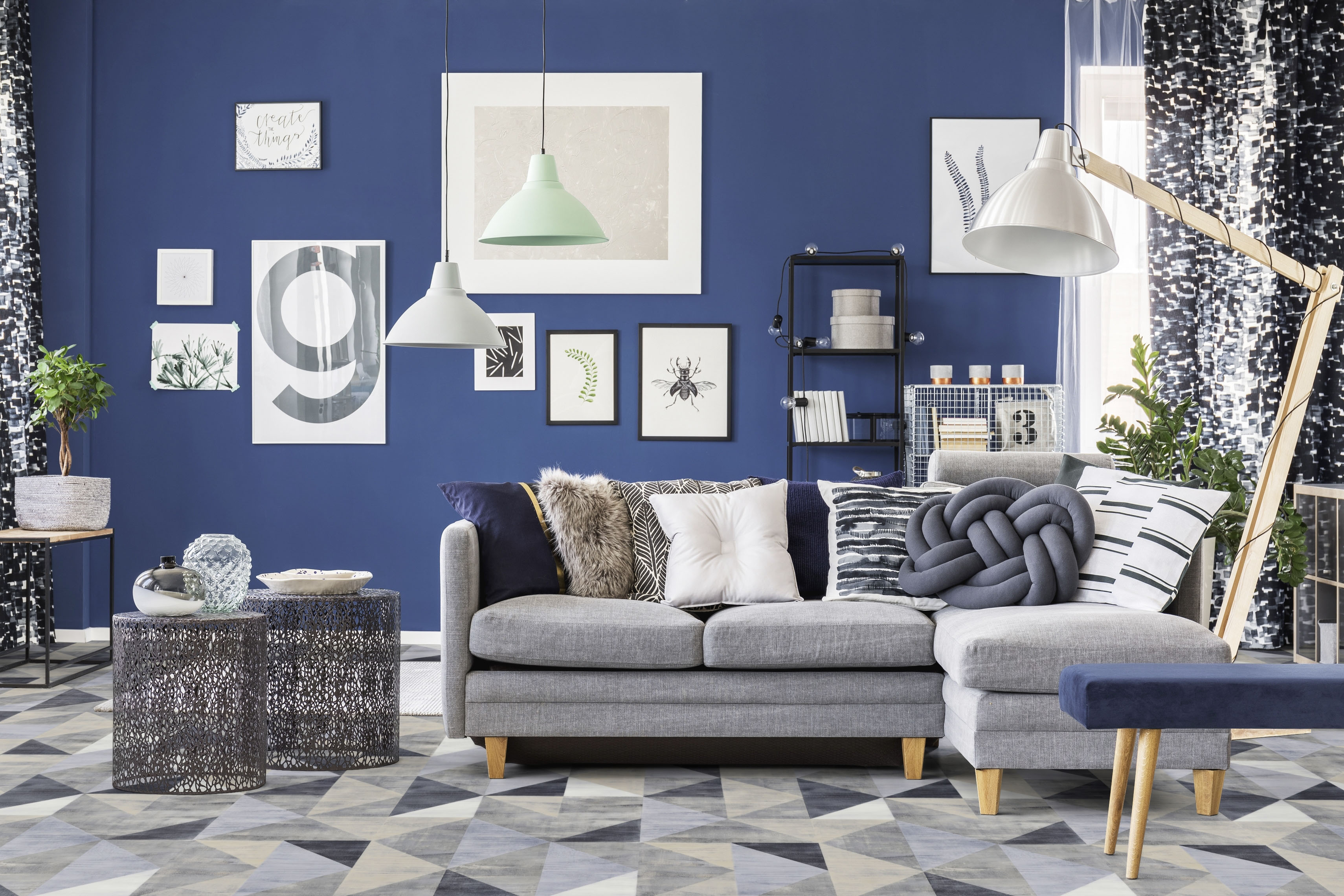 Geometrisk mønster på vinylgulv