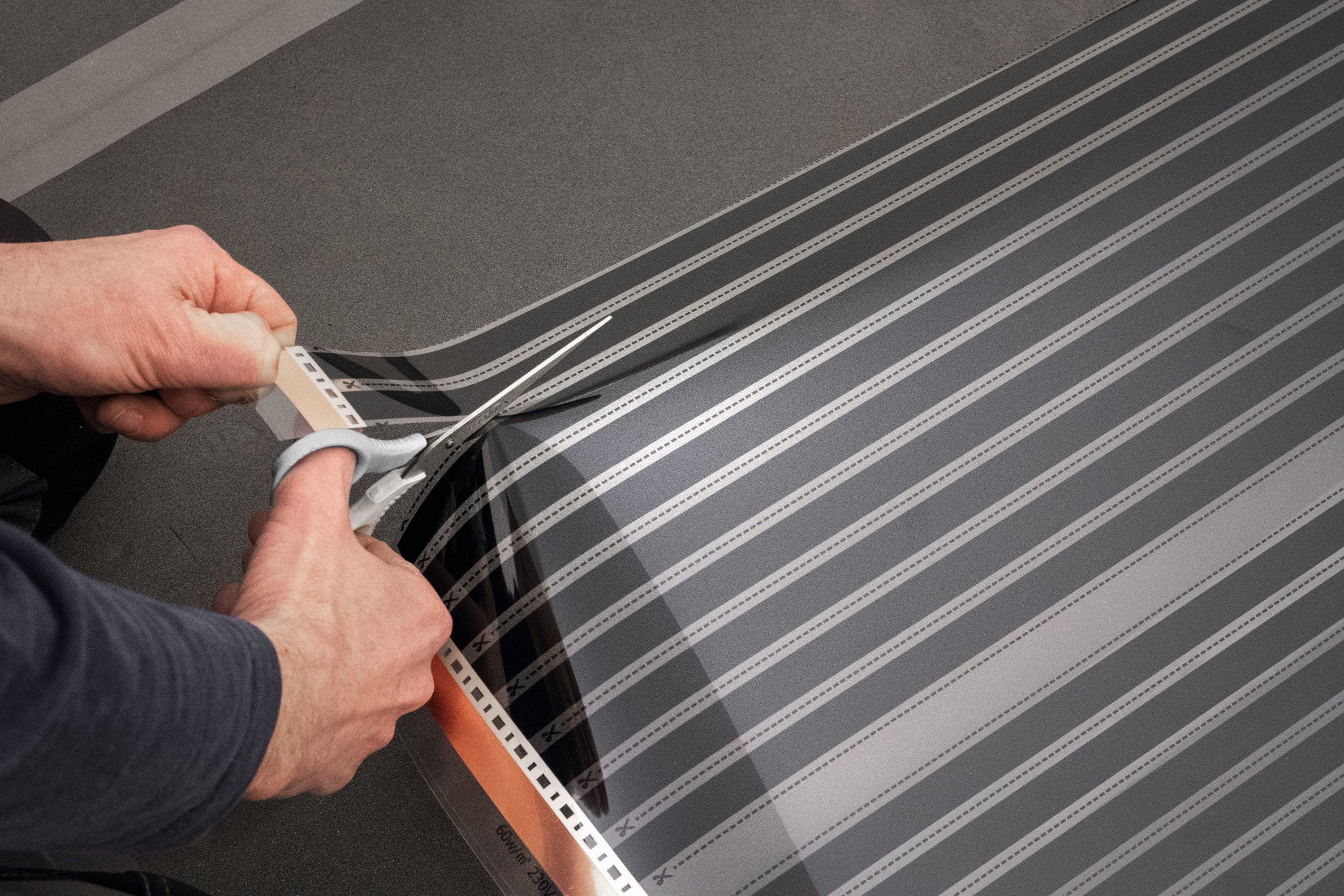 detaljbilde gulvvarmefolie 