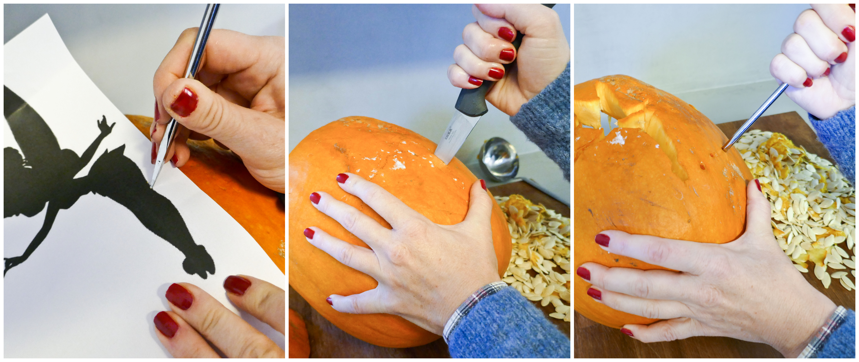 Skjære ut motiv i gresskar